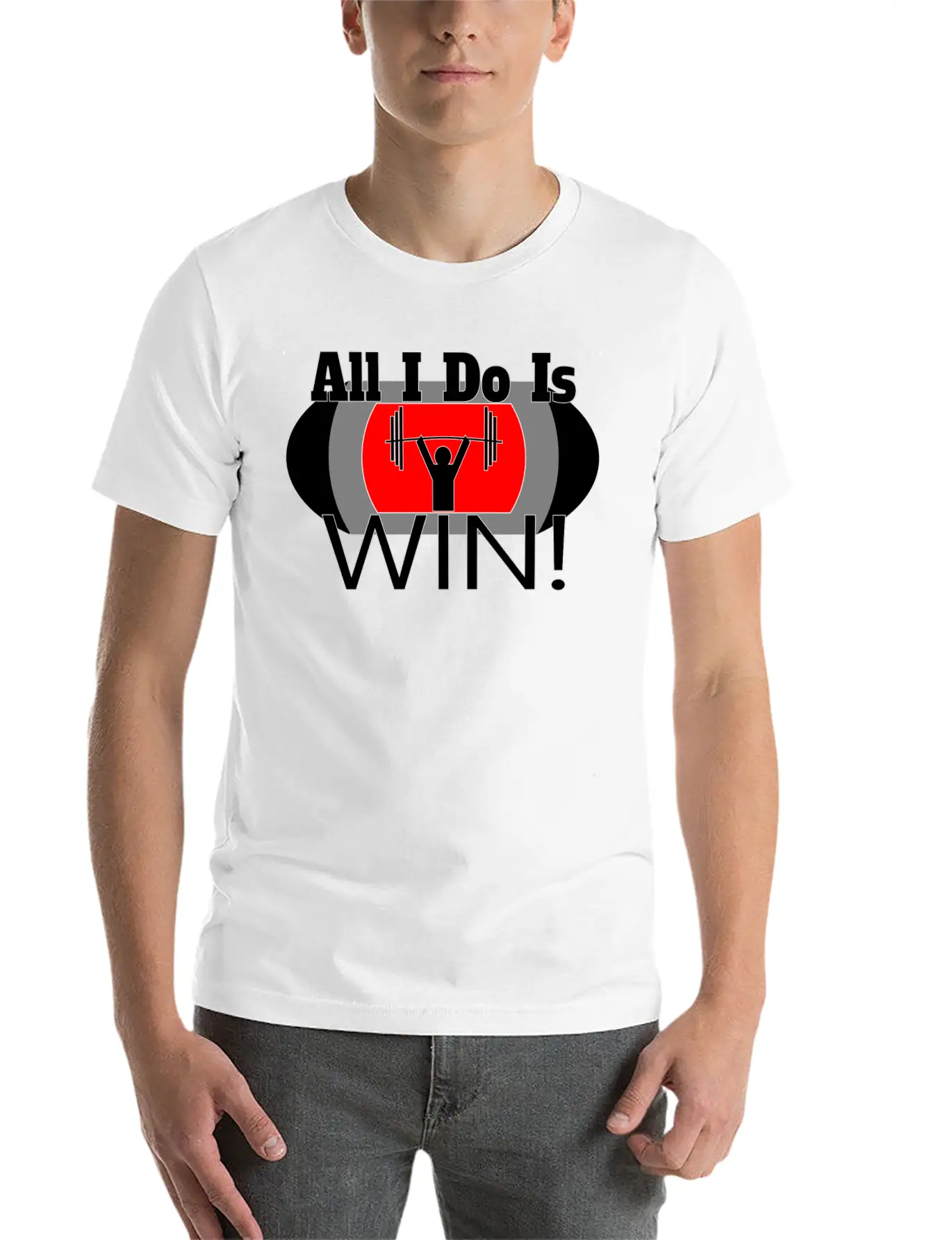 ALL I DO IS WIN (LIFTING) Basic Graphic T-Shirt – Daily Comfort In Soft Cotton