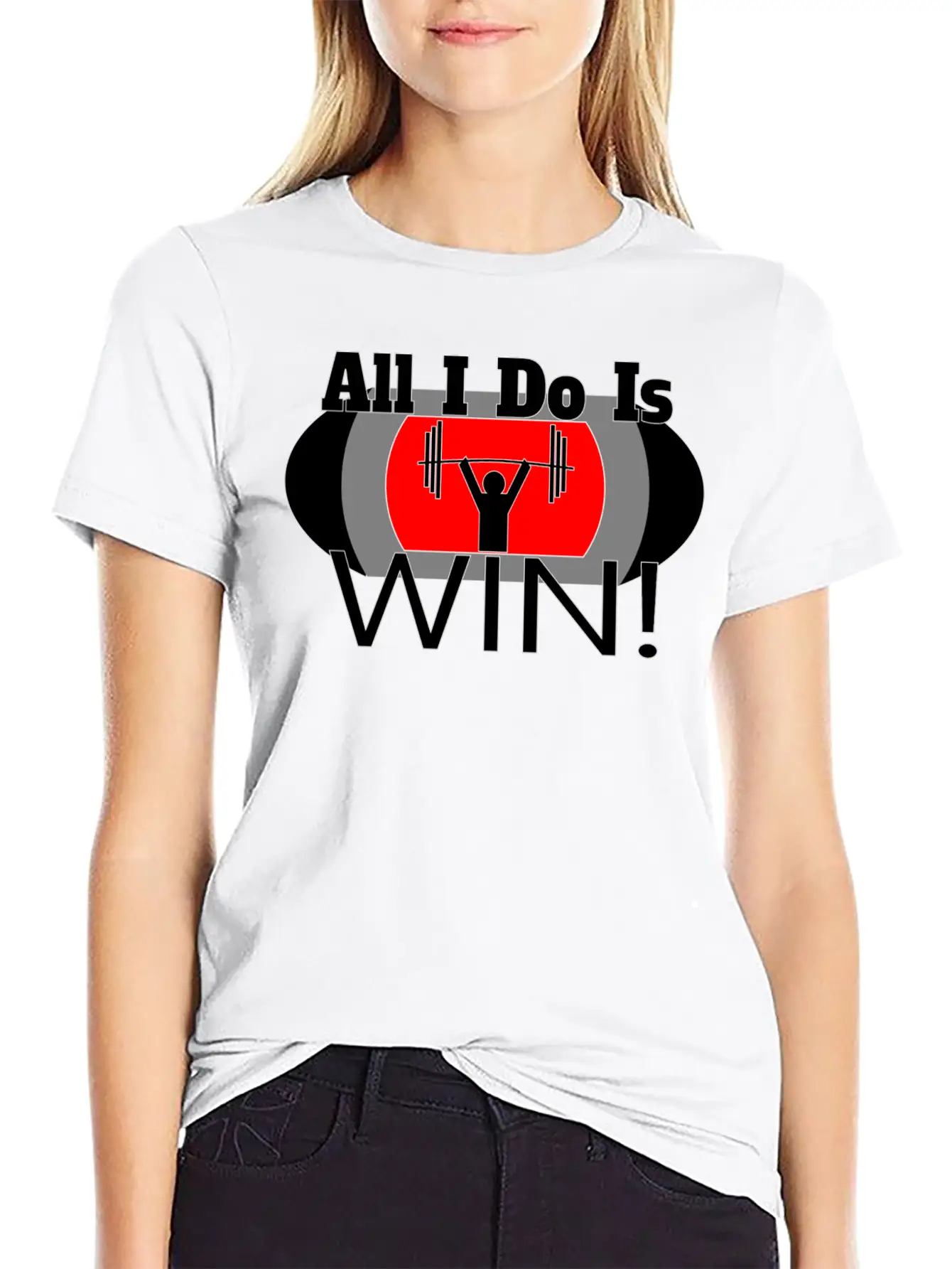 ALL I DO IS WIN (LIFTING) Basic Graphic T-Shirt – Daily Comfort In Soft Cotton
