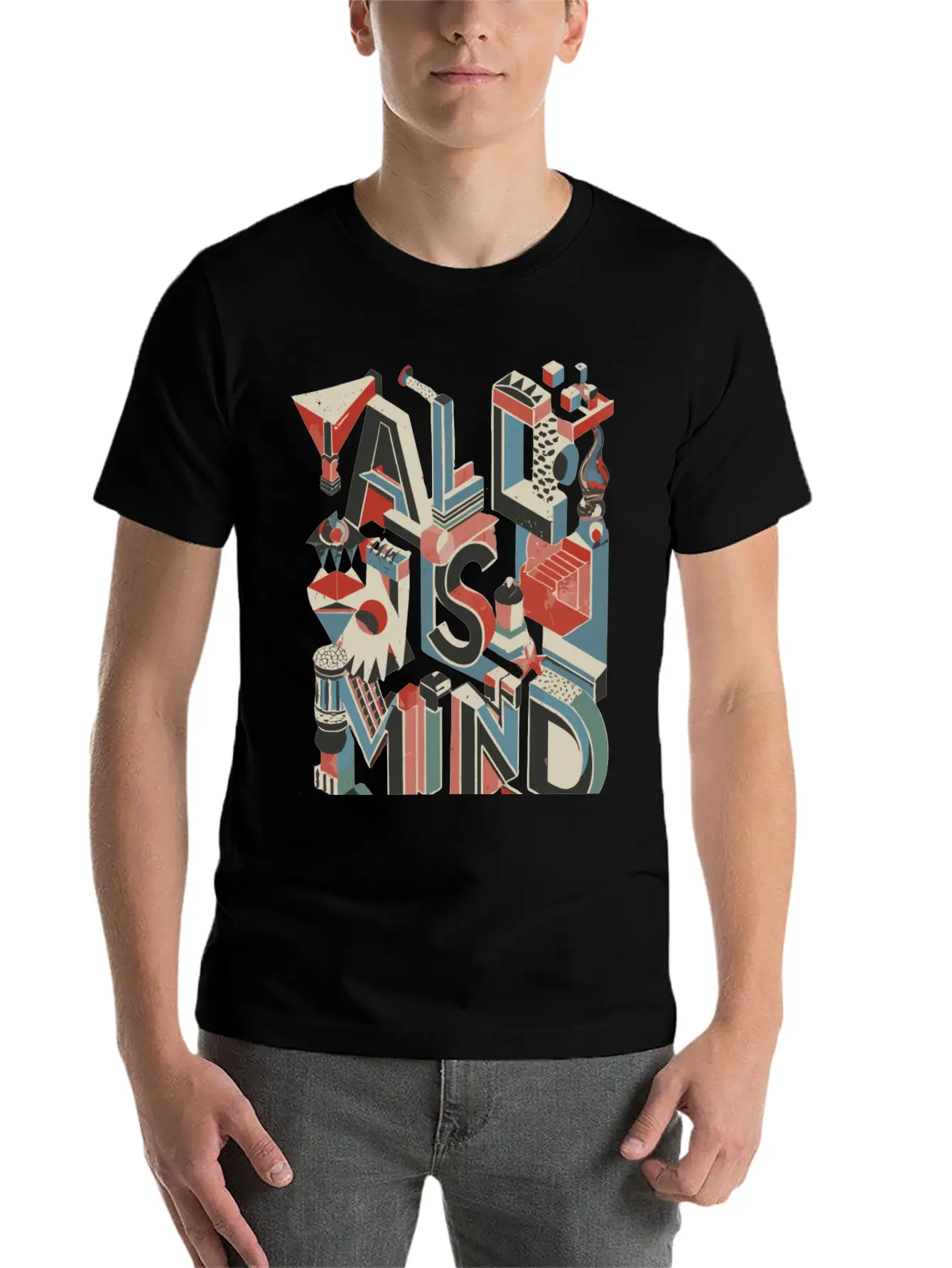 All Is Mind Graphic Design Essential Unisex Summer Tee – Soft Cotton Casual Fit