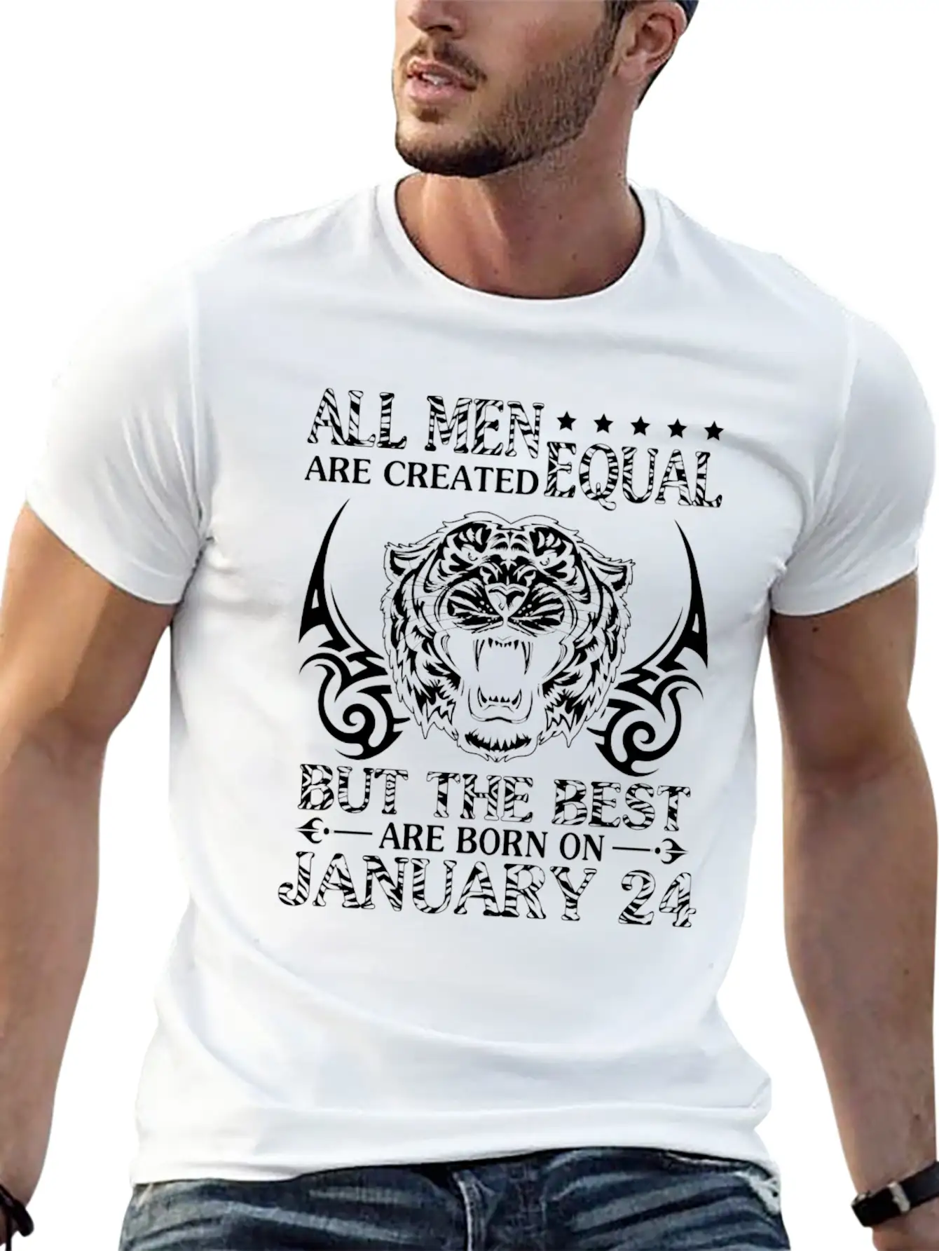 All Men Are Created Equal The Best Are Born On Jan Unisex Short Sleeve Soft Cotton T-Shirt – Casual Everyday Wear