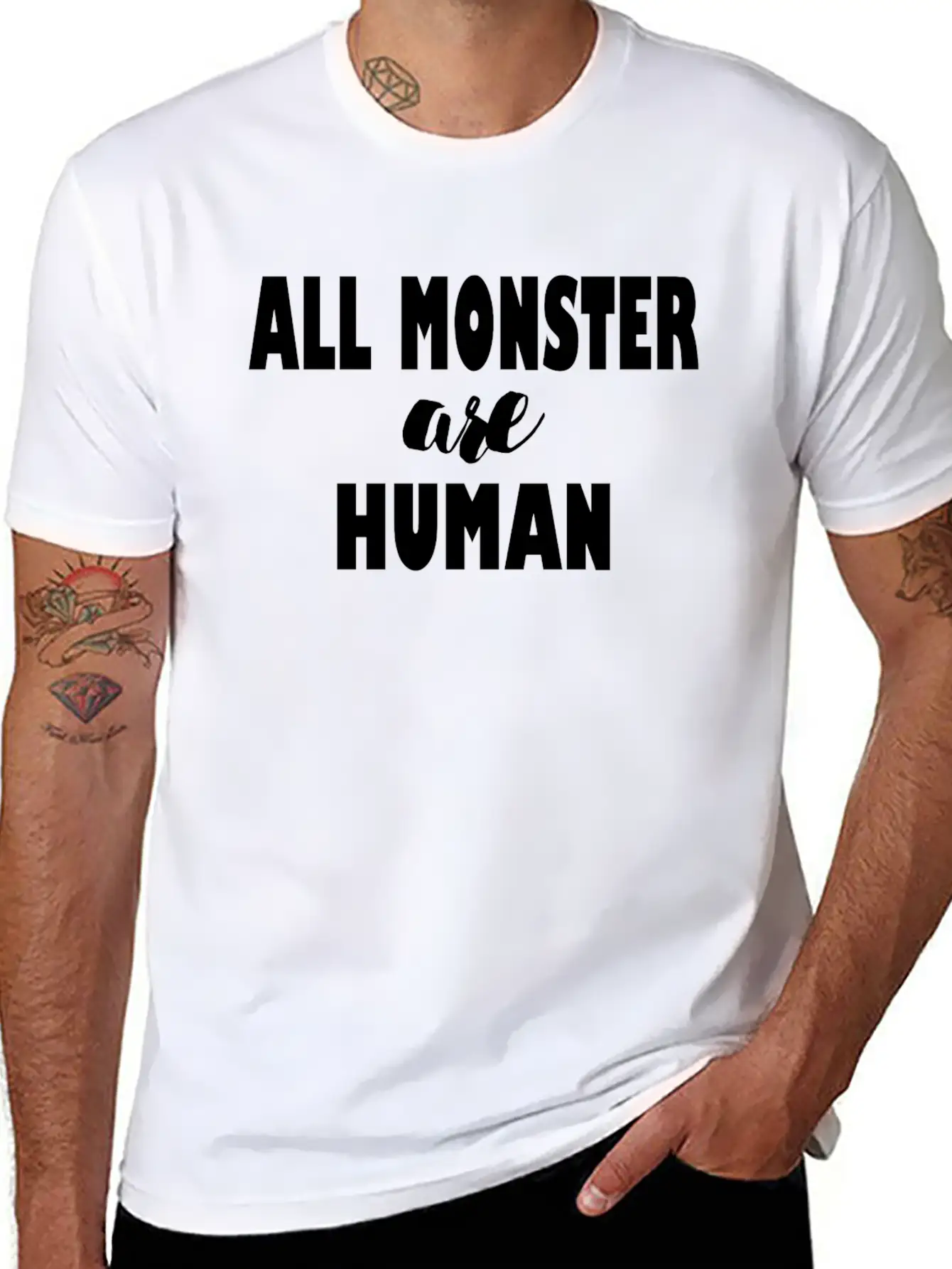 ALL MONSTER ARE HUMAN Timeless Short Sleeve Tee – Comfy And Minimalist Design