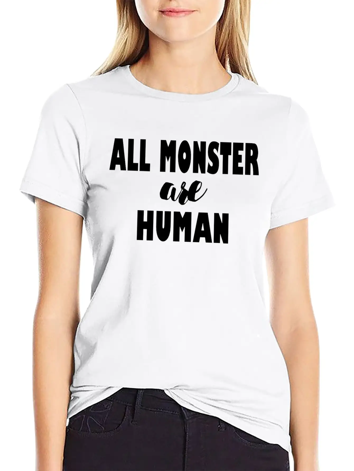 ALL MONSTER ARE HUMAN Timeless Short Sleeve Tee – Comfy And Minimalist Design