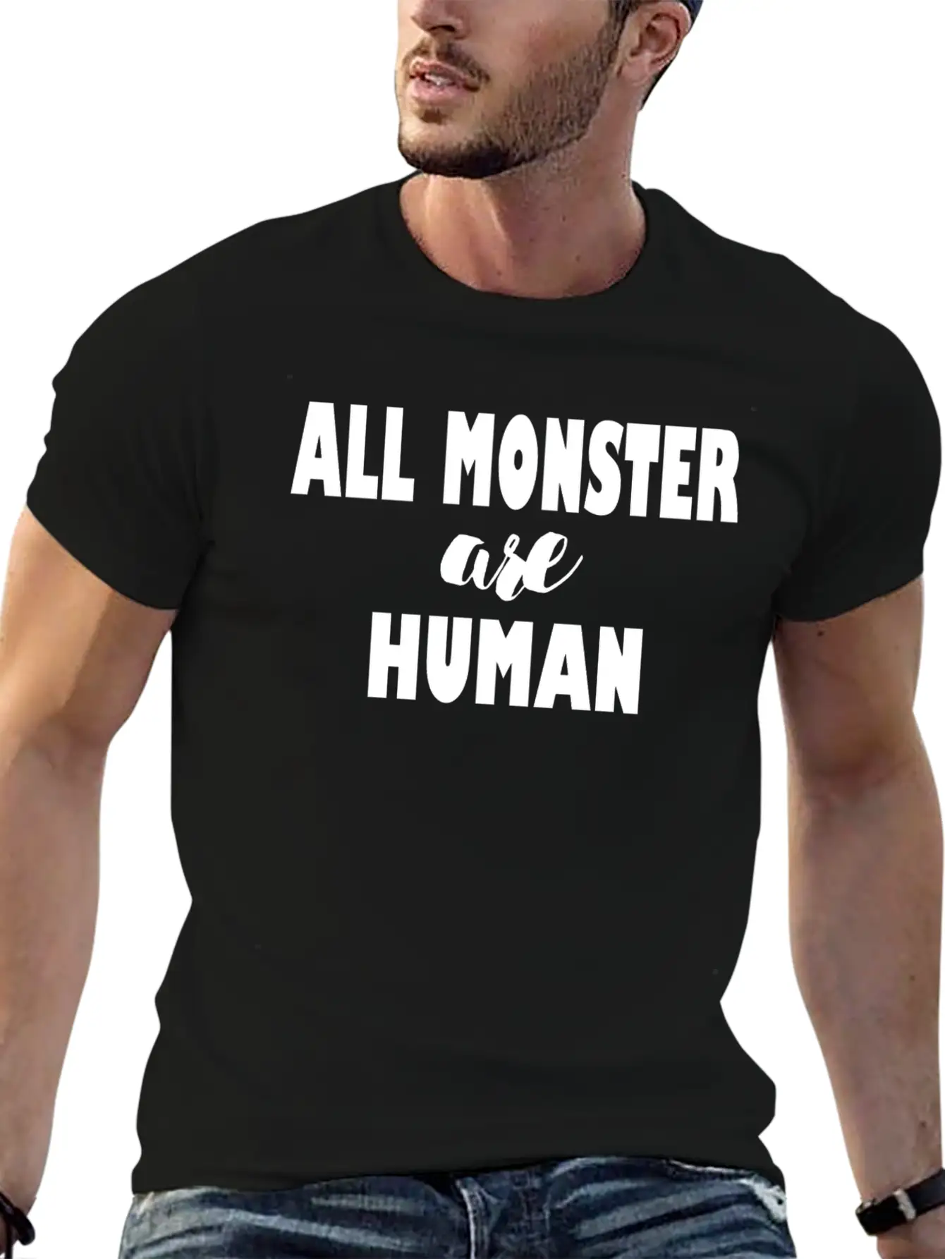 ALL MONSTER ARE HUMAN Timeless Short Sleeve Tee – Comfy And Minimalist Design