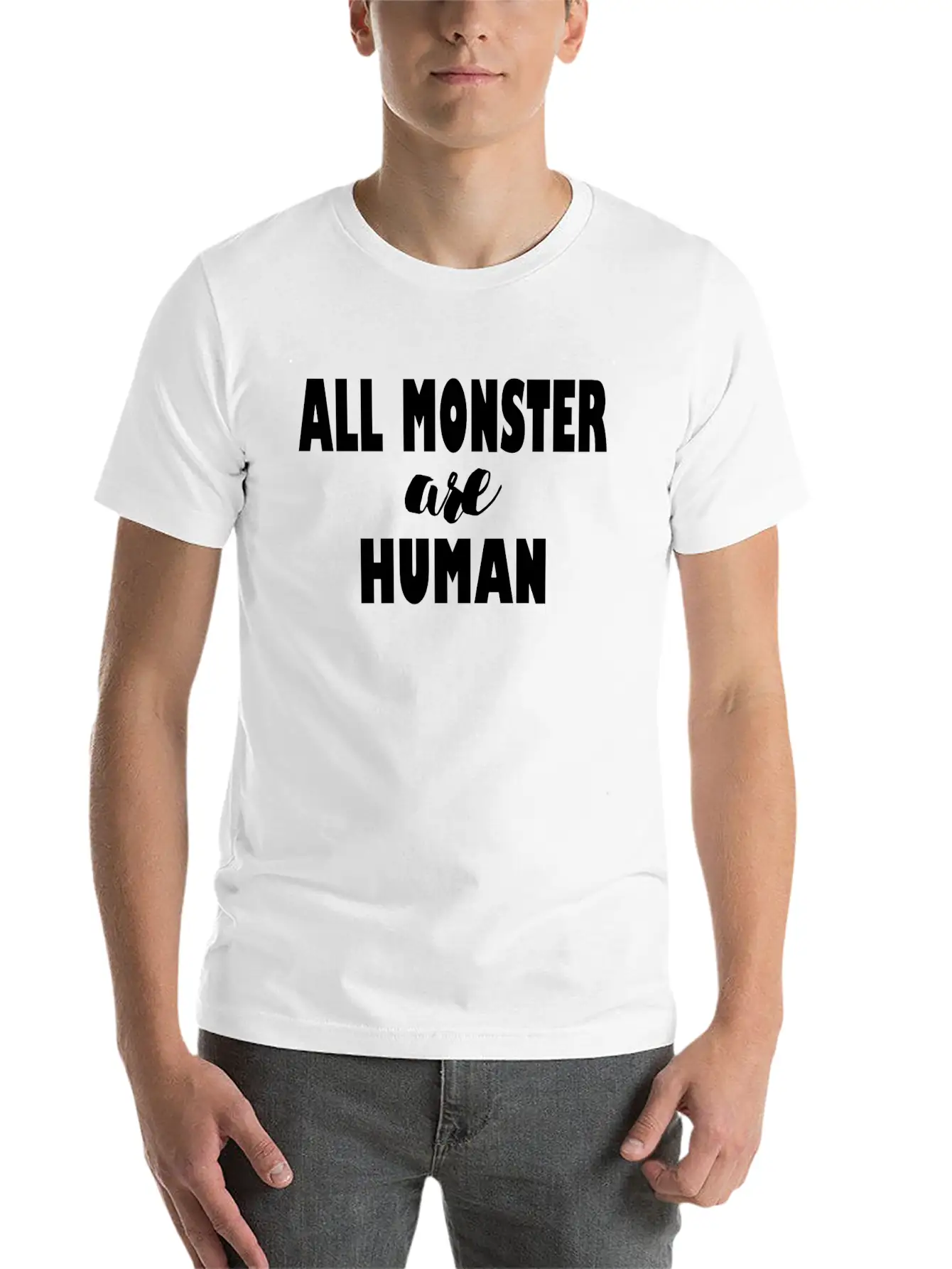 ALL MONSTER ARE HUMAN Timeless Short Sleeve Tee – Comfy And Minimalist Design