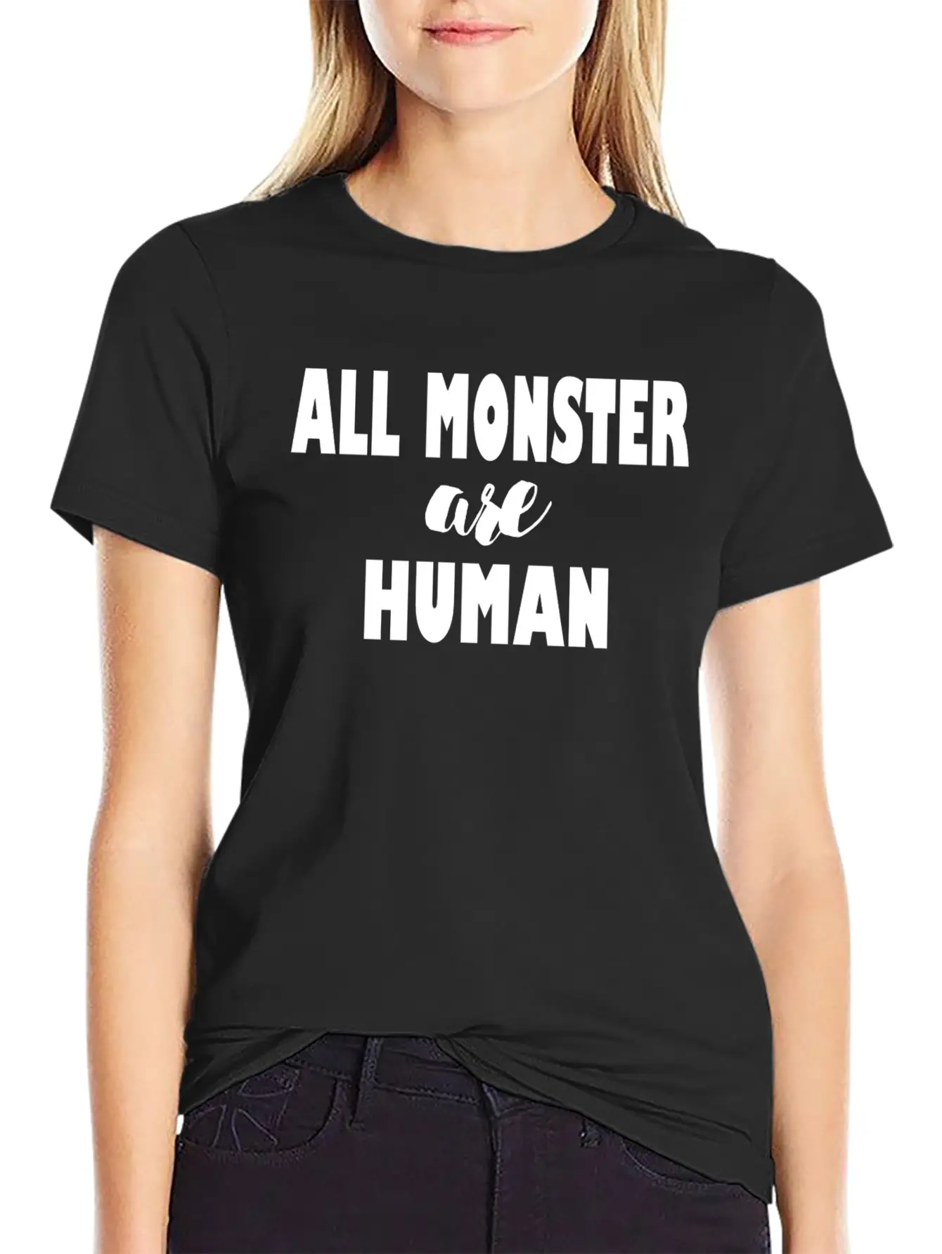ALL MONSTER ARE HUMAN Timeless Short Sleeve Tee – Comfy And Minimalist Design