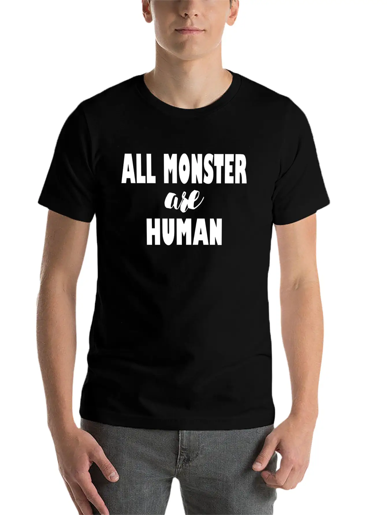 ALL MONSTER ARE HUMAN Timeless Short Sleeve Tee – Comfy And Minimalist Design