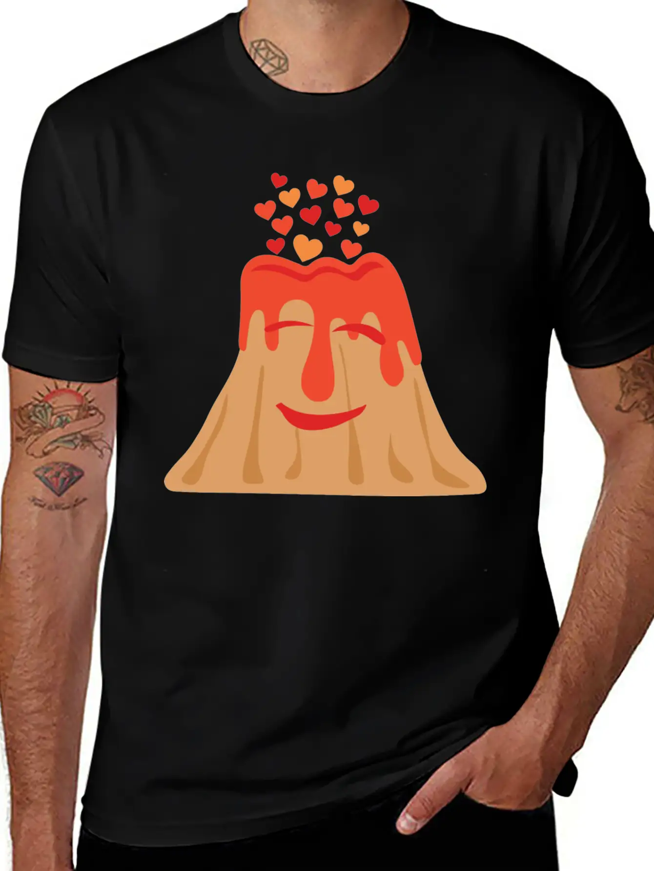 All You Need Is Lava Cute Volcano With Hearts Basic Graphic T-Shirt – Daily Comfort In Soft Cotton
