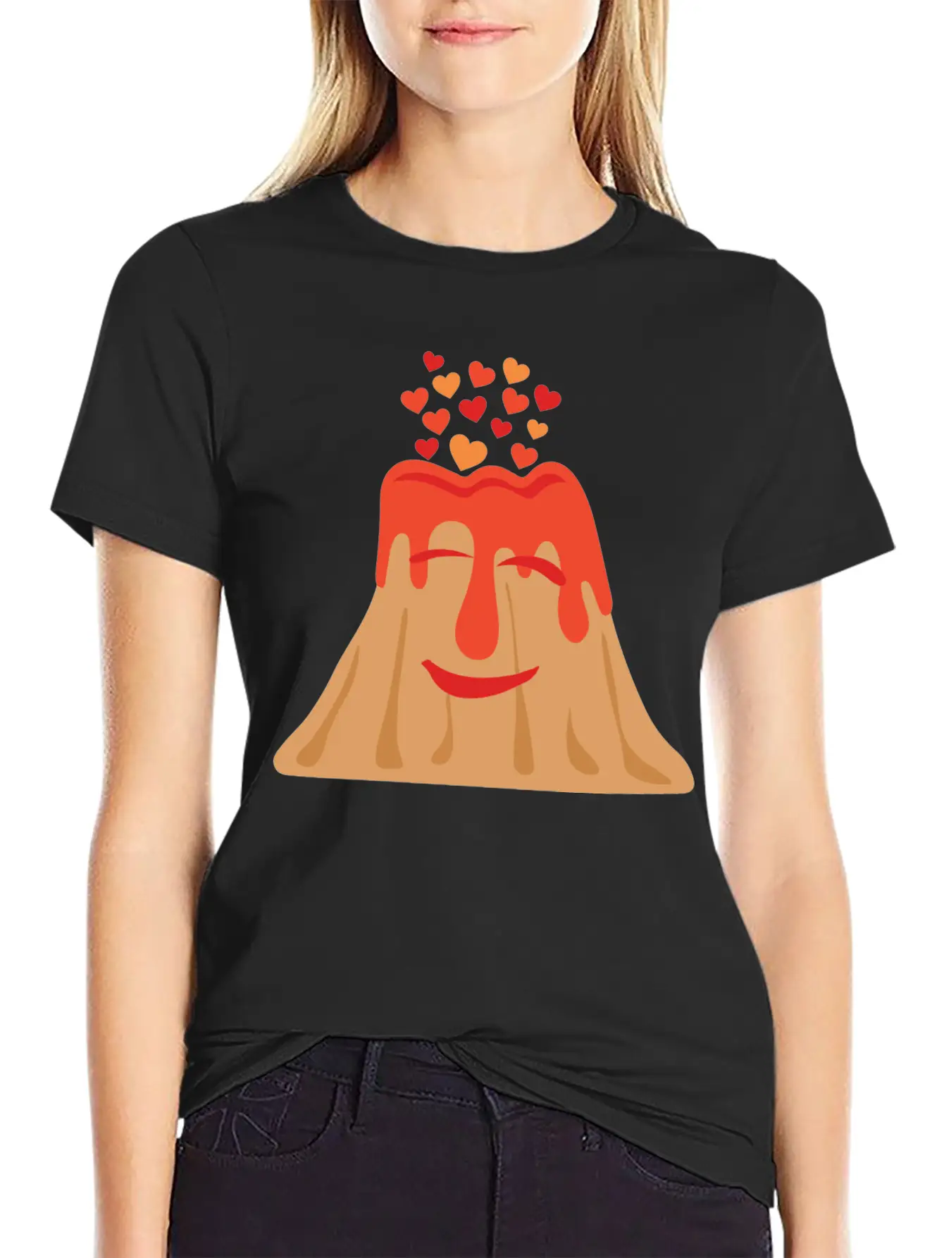 All You Need Is Lava Cute Volcano With Hearts Basic Graphic T-Shirt – Daily Comfort In Soft Cotton