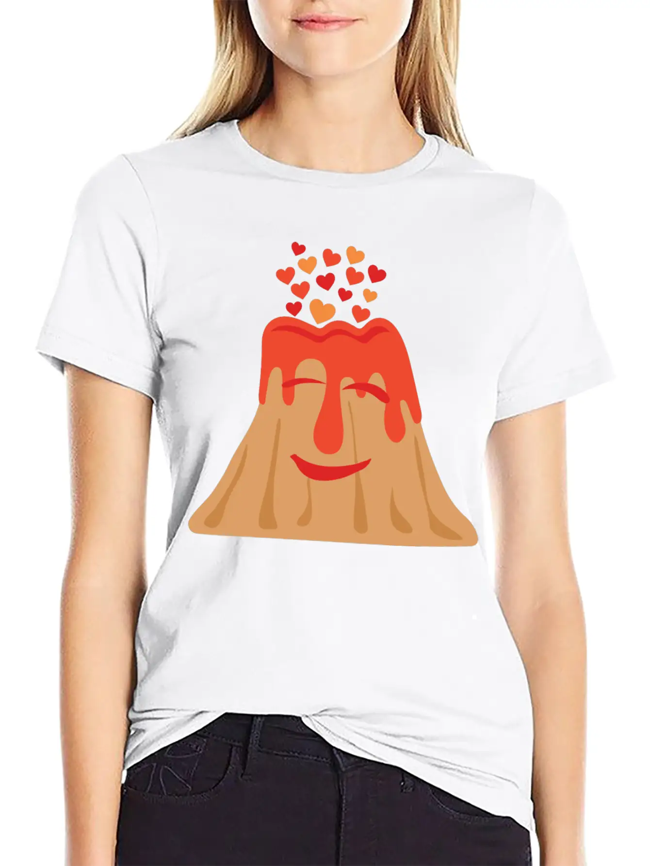 All You Need Is Lava Cute Volcano With Hearts Basic Graphic T-Shirt – Daily Comfort In Soft Cotton