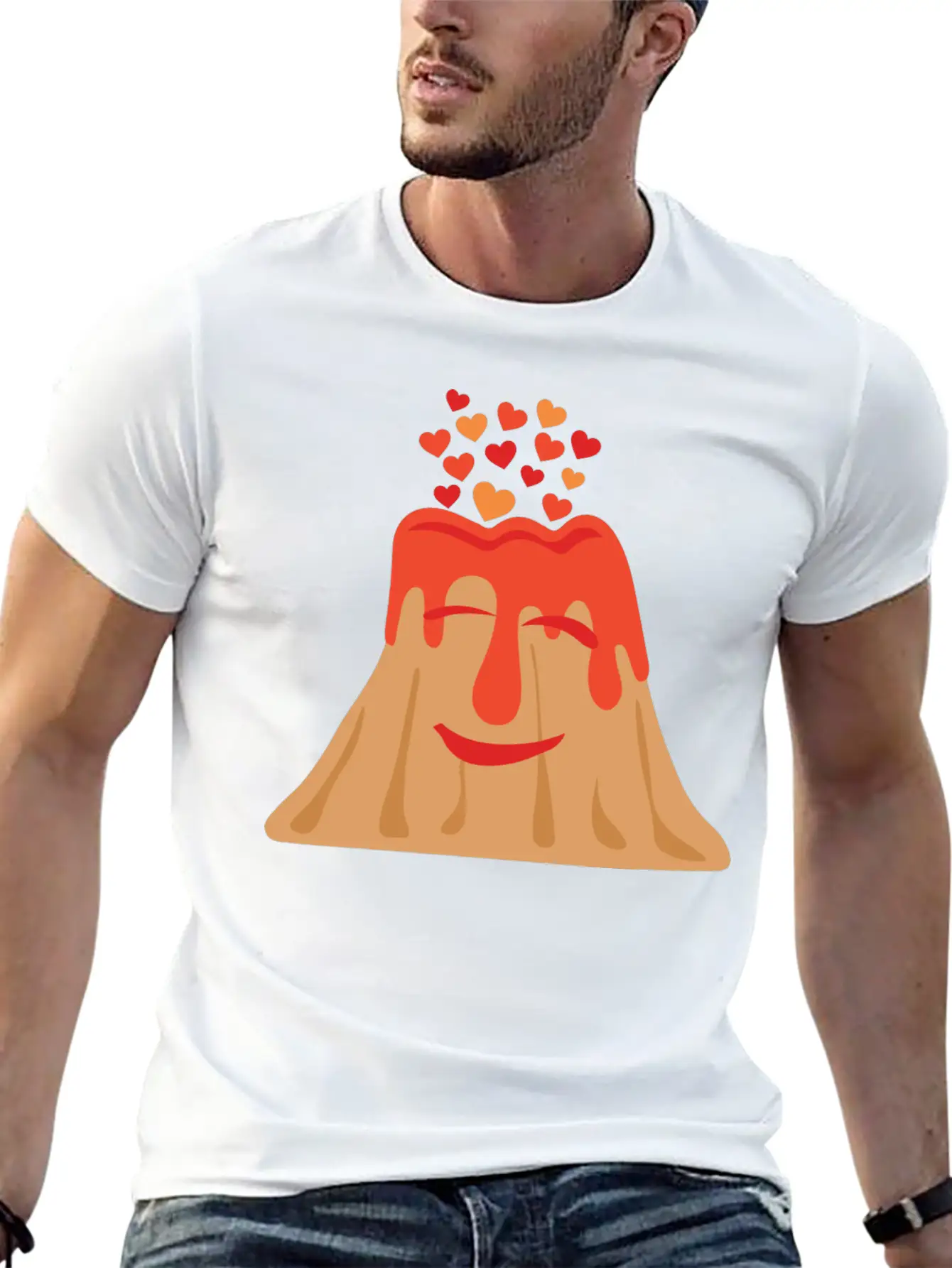 All You Need Is Lava Cute Volcano With Hearts Basic Graphic T-Shirt – Daily Comfort In Soft Cotton
