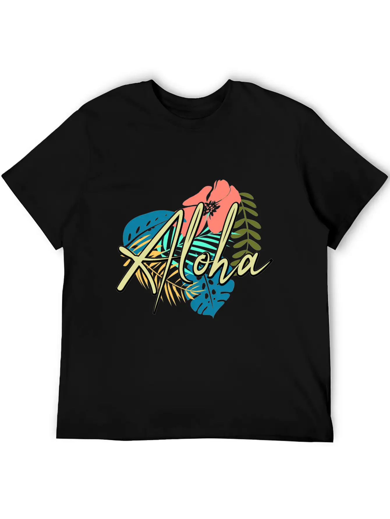 Aloha Heart And Flower Comfortable Minimalist Graphic Tee – Summer Style Essential