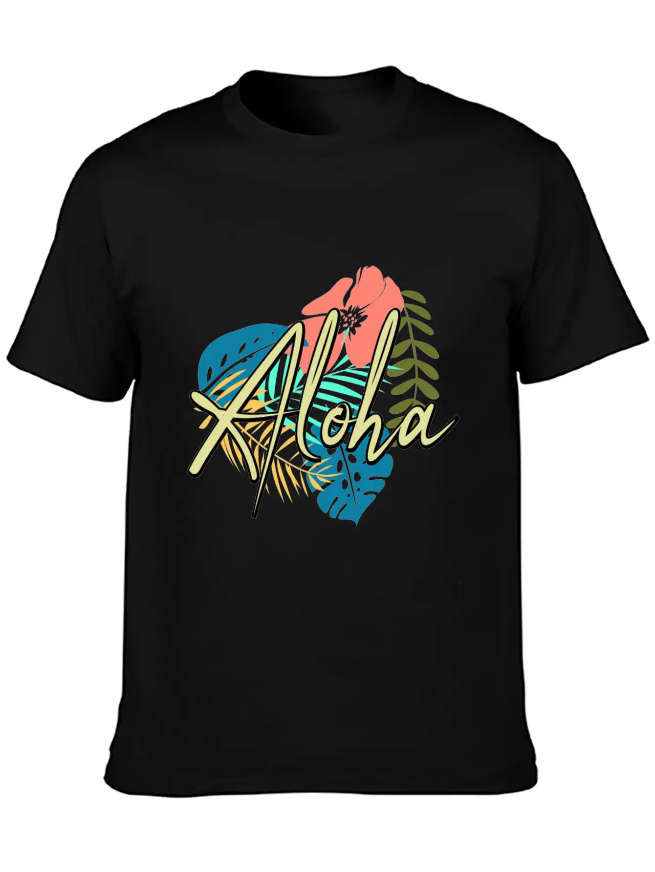 Aloha Heart And Flower Comfortable Minimalist Graphic Tee – Summer Style Essential