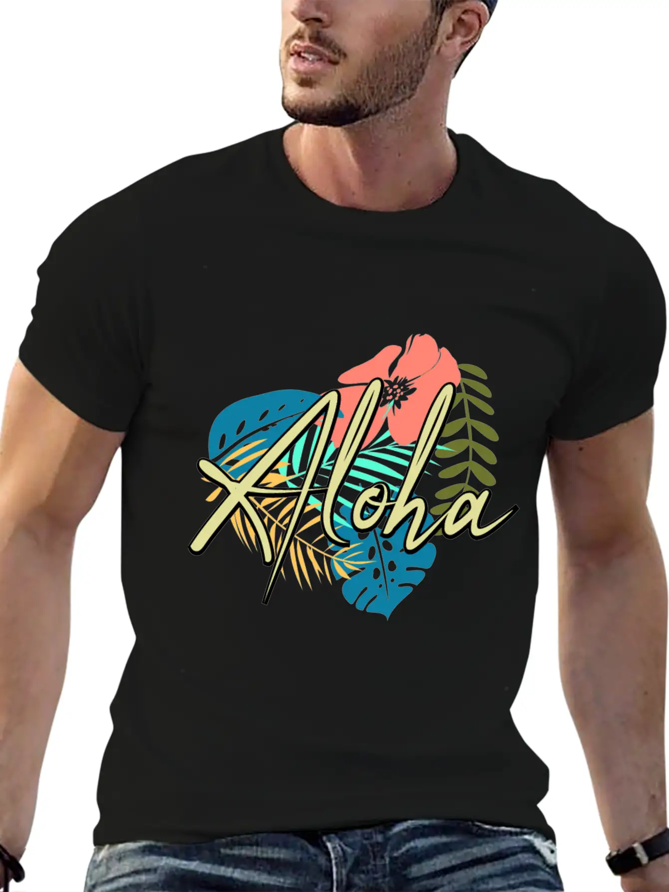 Aloha Heart And Flower Comfortable Minimalist Graphic Tee – Summer Style Essential