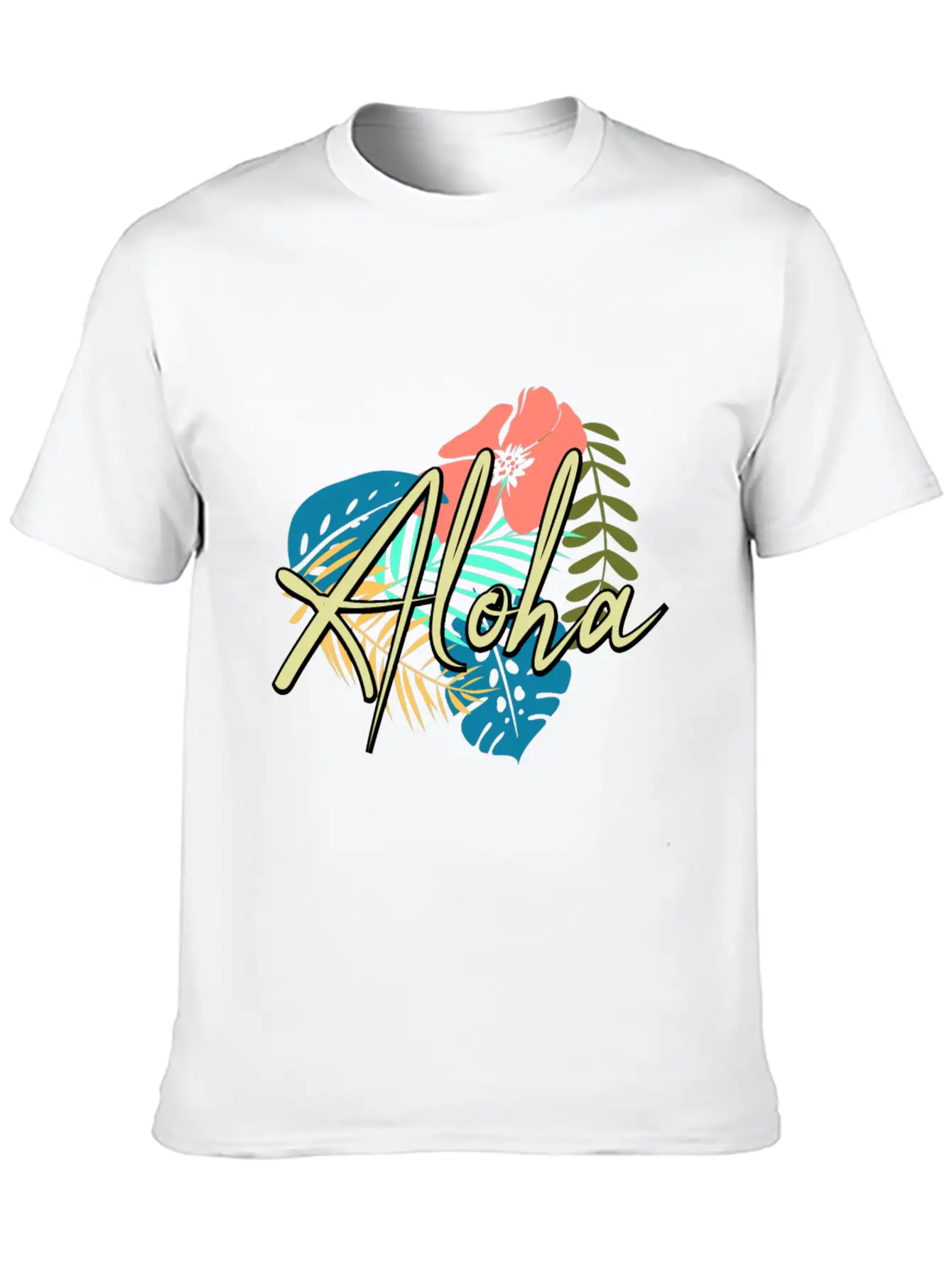 Aloha Heart And Flower Comfortable Minimalist Graphic Tee – Summer Style Essential