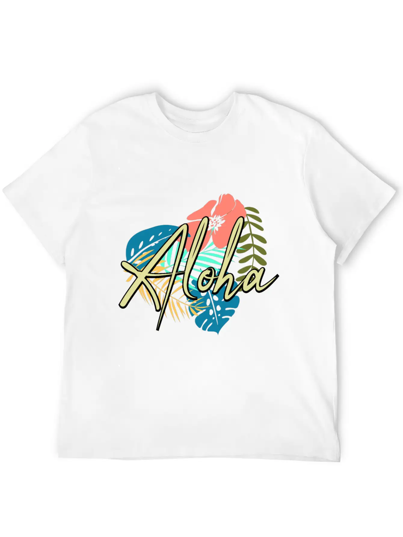 Aloha Heart And Flower Comfortable Minimalist Graphic Tee – Summer Style Essential