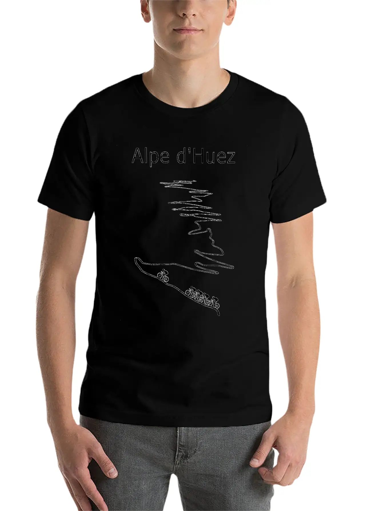 Alpe D Huez Black For Cyclist Basic Graphic T-Shirt – Daily Comfort In Soft Cotton