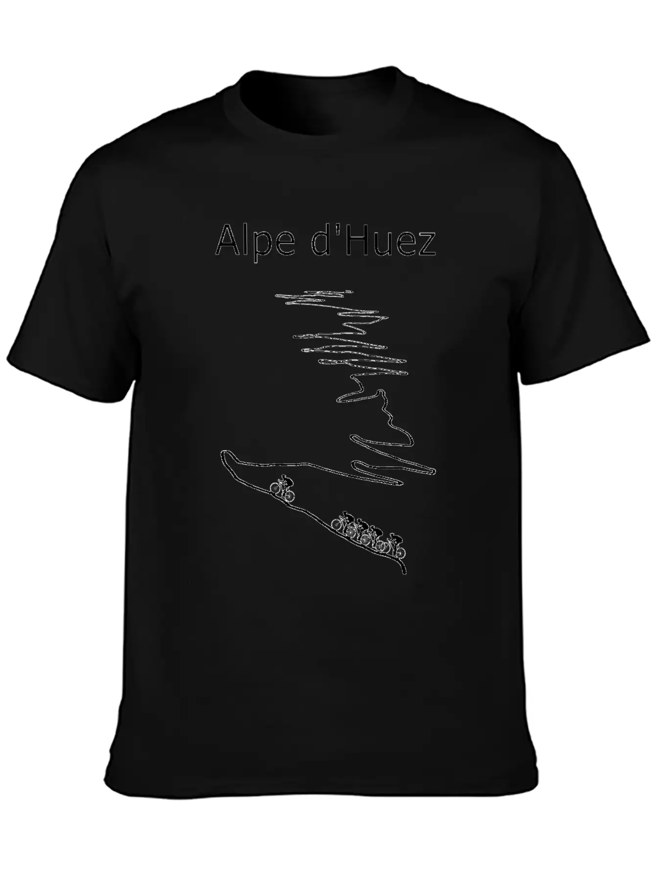 Alpe D Huez Black For Cyclist Basic Graphic T-Shirt – Daily Comfort In Soft Cotton