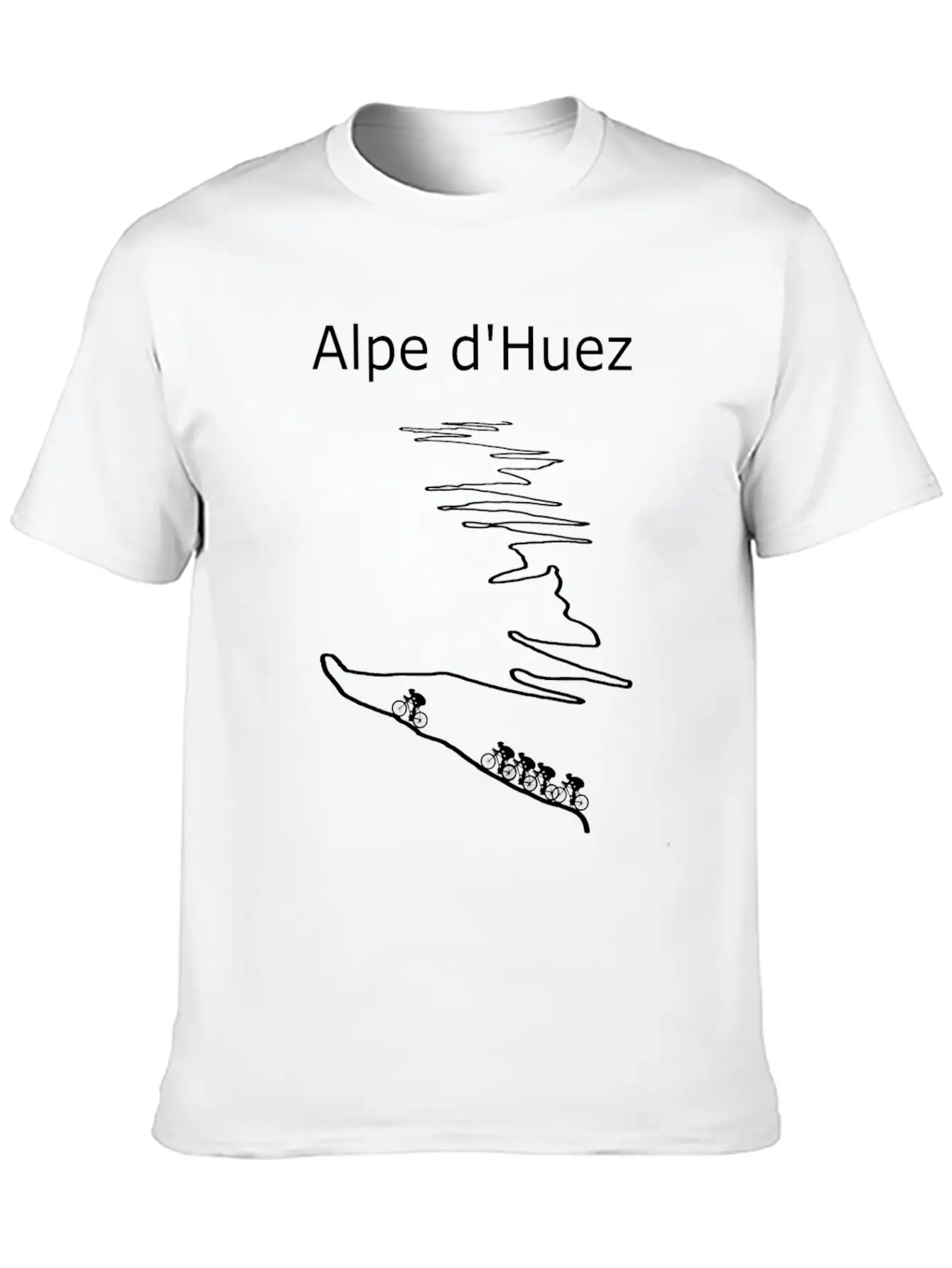 Alpe D Huez Black For Cyclist Basic Graphic T-Shirt – Daily Comfort In Soft Cotton