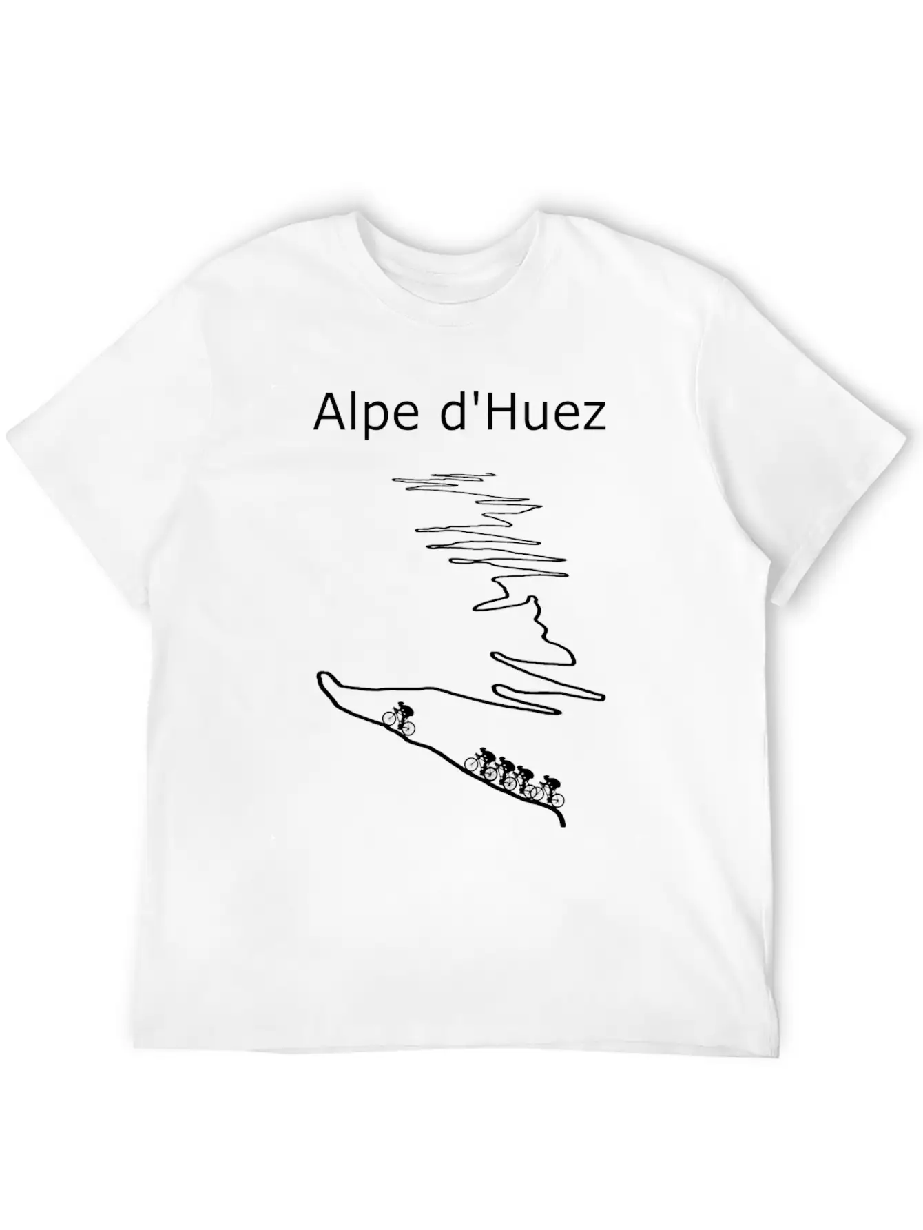 Alpe D Huez Black For Cyclist Basic Graphic T-Shirt – Daily Comfort In Soft Cotton