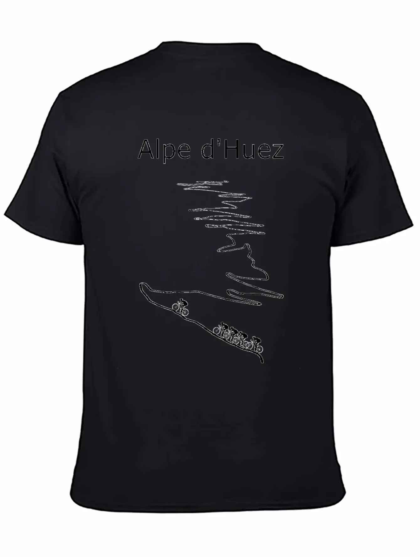 Alpe D Huez Black For Cyclist Basic Graphic T-Shirt – Daily Comfort In Soft Cotton