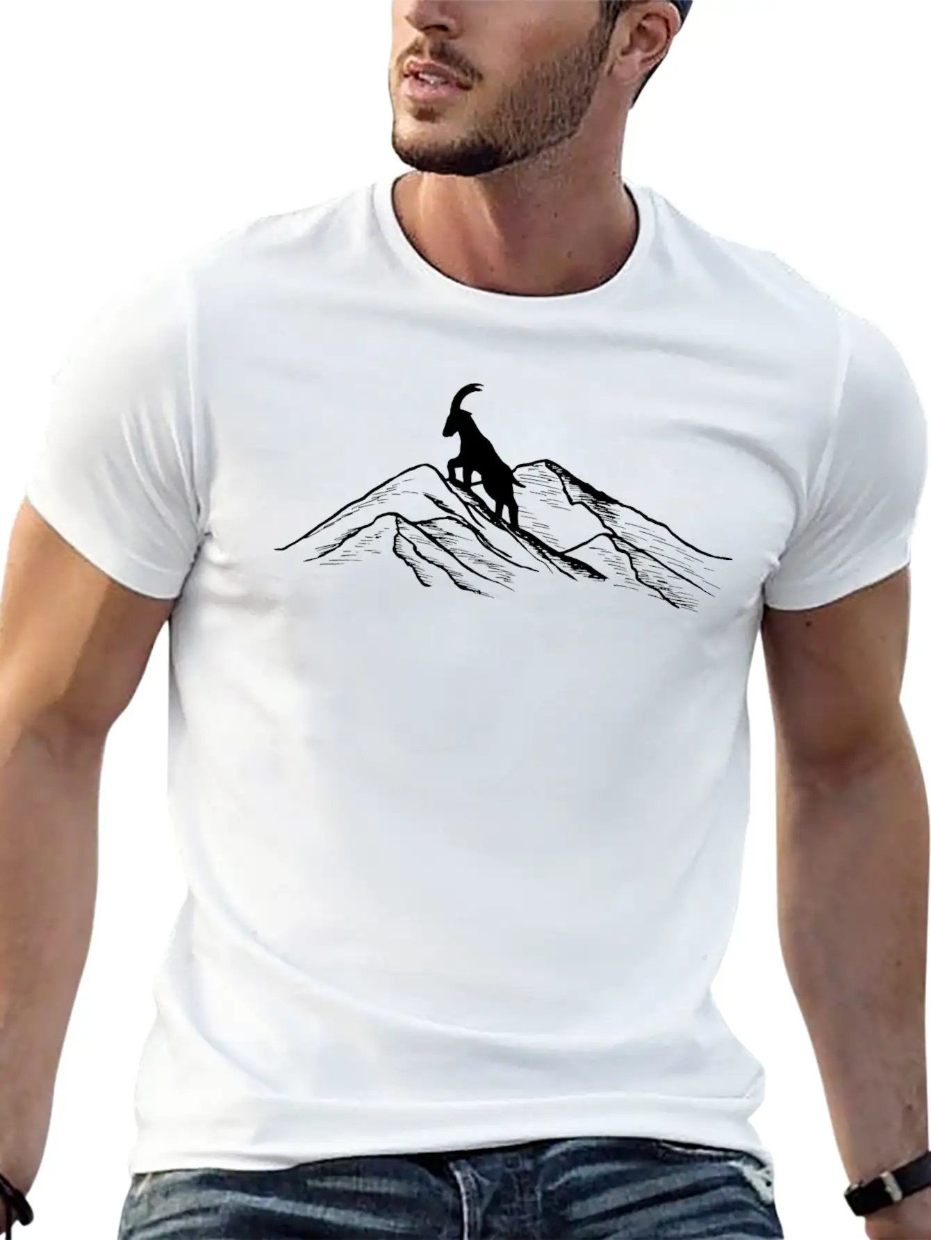 Alpensteinbock Auf Berg - (B.K.W) Basic Graphic T-Shirt – Daily Comfort In Soft Cotton