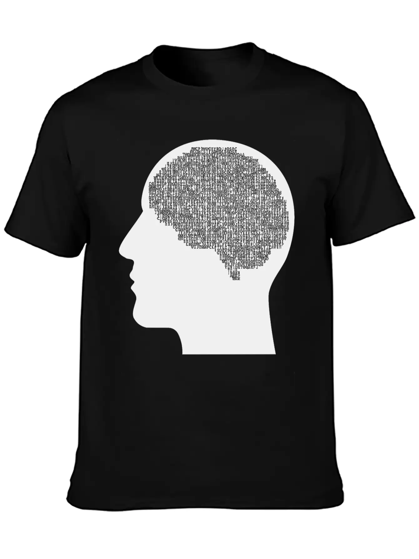 Alphabet Brain Man Silhouette Unisex Casual T-Shirt – Clean Design For Daily Comfort