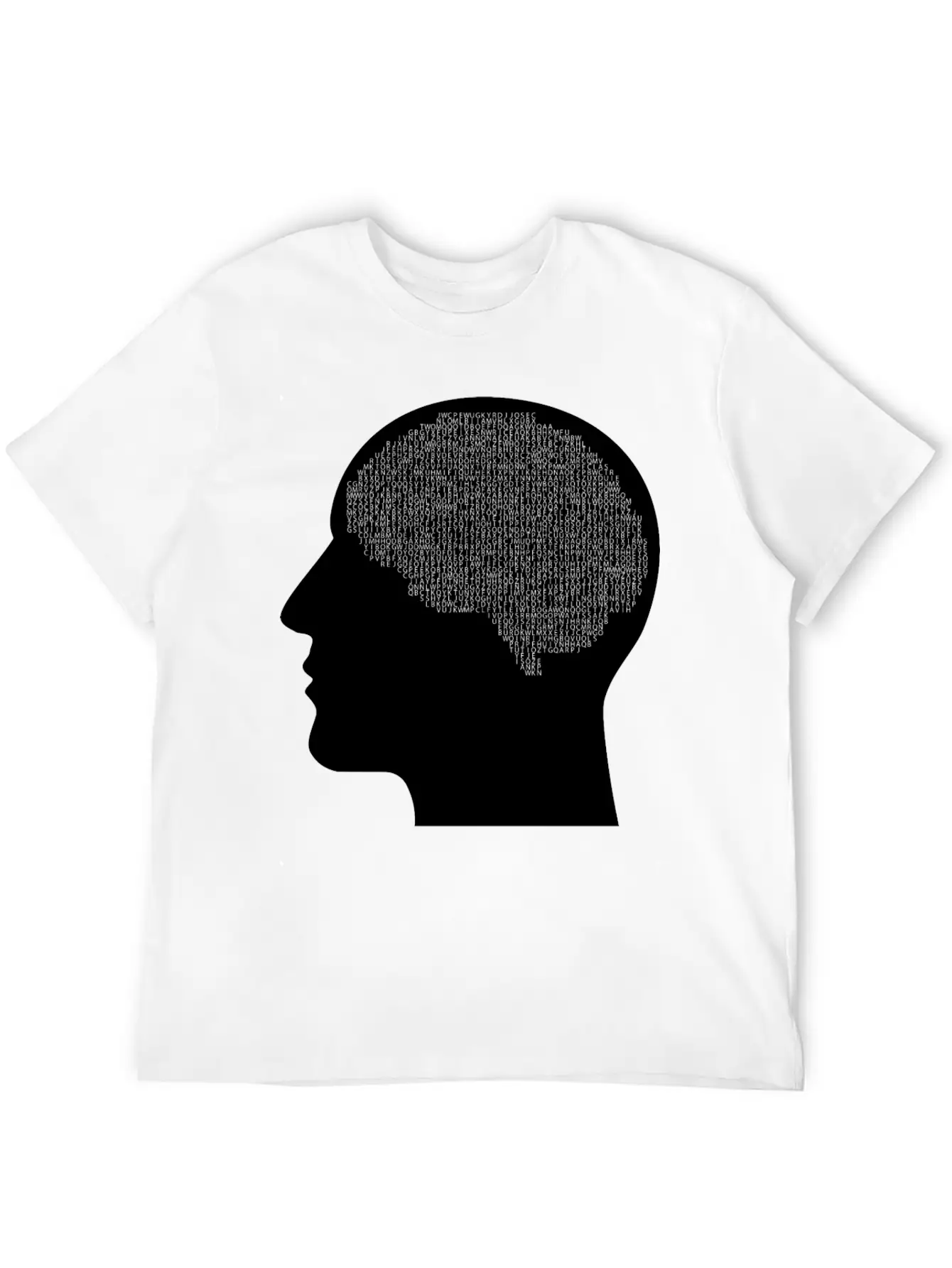 Alphabet Brain Man Silhouette Unisex Casual T-Shirt – Clean Design For Daily Comfort