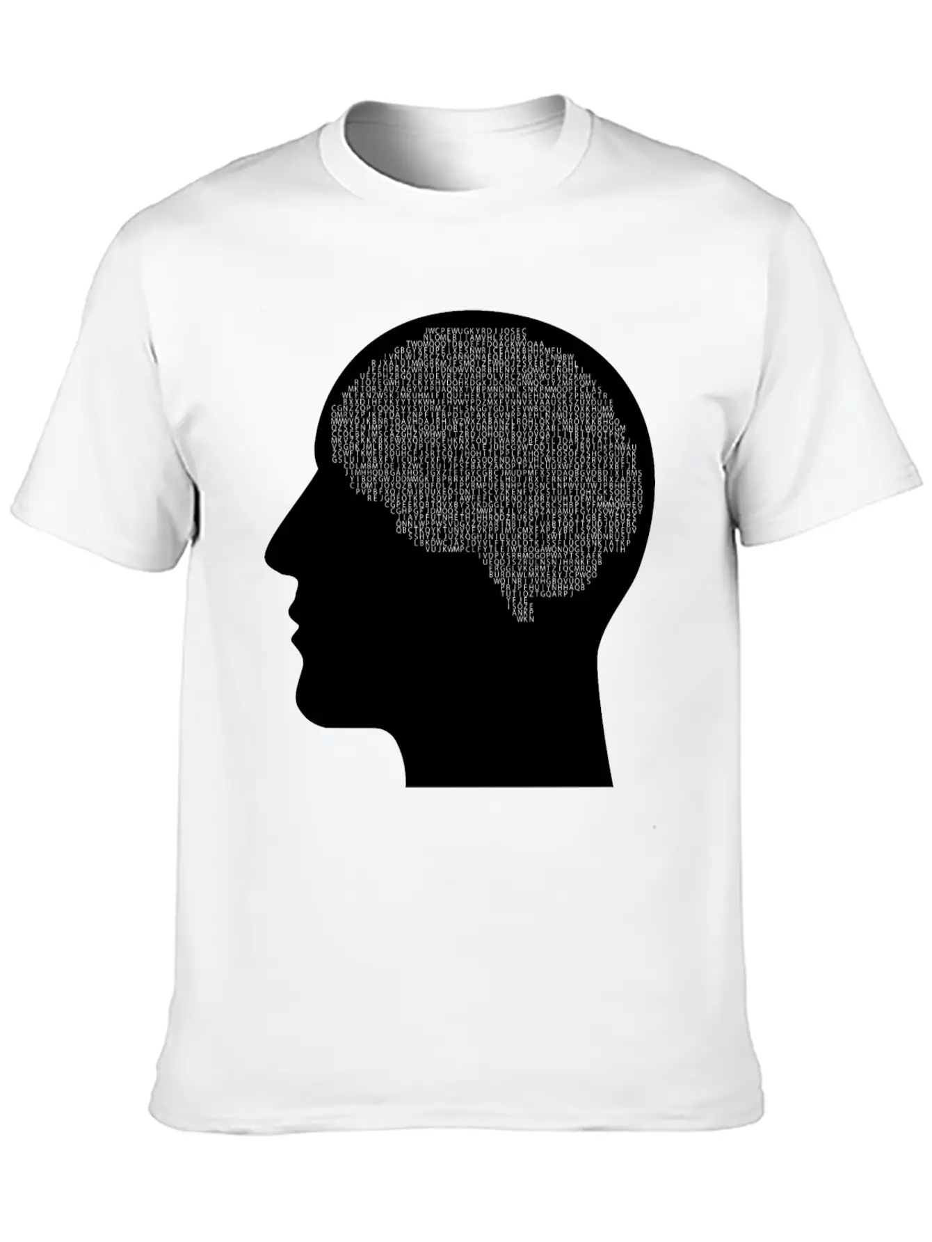 Alphabet Brain Man Silhouette Unisex Casual T-Shirt – Clean Design For Daily Comfort