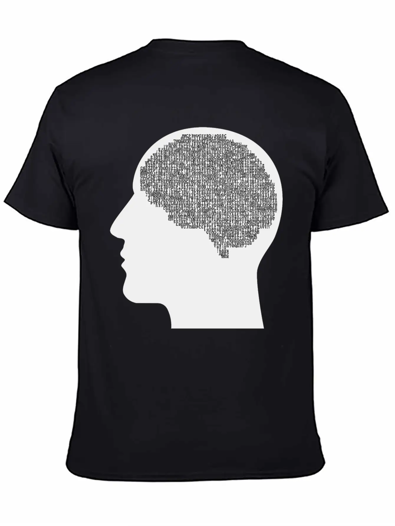 Alphabet Brain Man Silhouette Unisex Casual T-Shirt – Clean Design For Daily Comfort