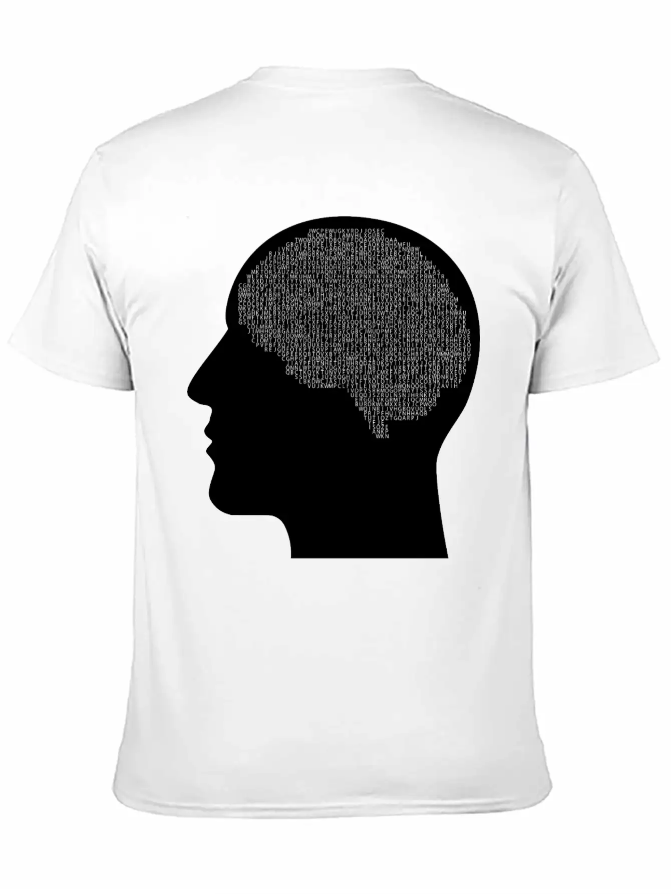 Alphabet Brain Man Silhouette Unisex Casual T-Shirt – Clean Design For Daily Comfort