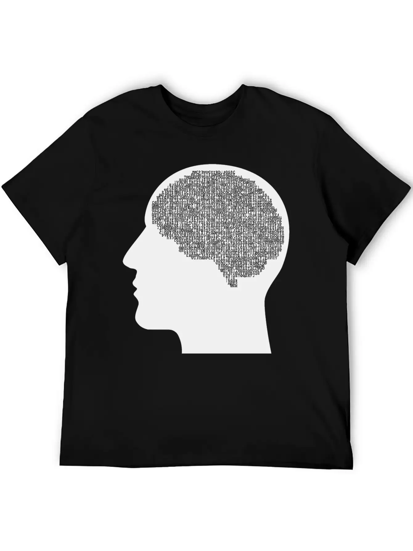 Alphabet Brain Man Silhouette Unisex Casual T-Shirt – Clean Design For Daily Comfort
