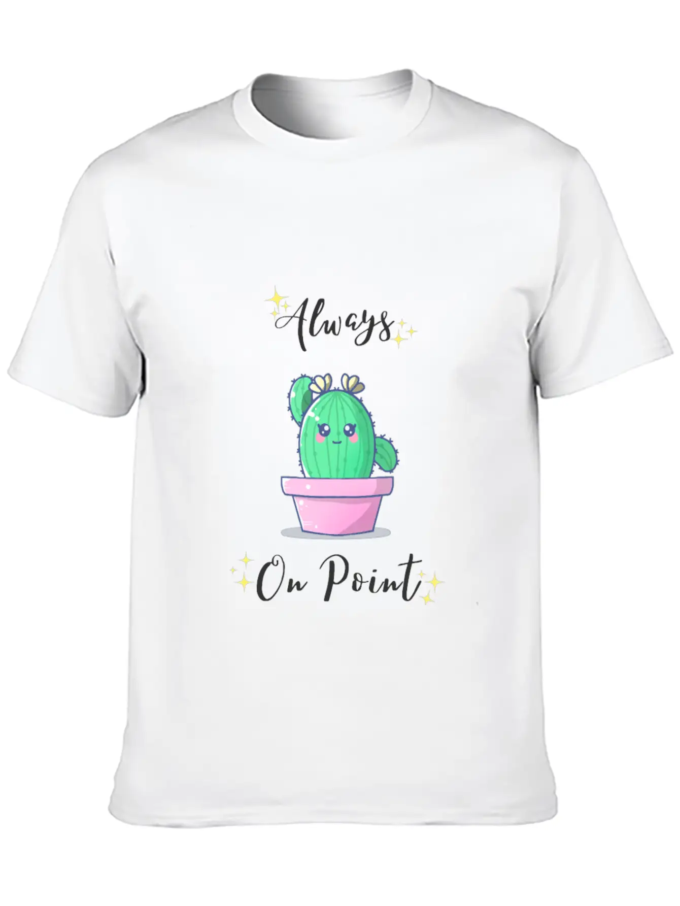 Alway On Point Cactus Unisex Short Sleeve Soft Cotton T-Shirt – Casual Everyday Wear