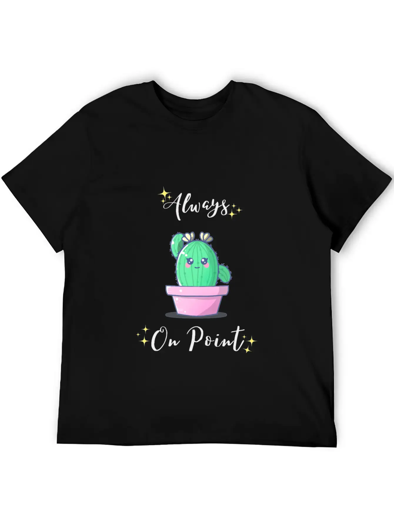 Alway On Point Cactus Unisex Short Sleeve Soft Cotton T-Shirt – Casual Everyday Wear