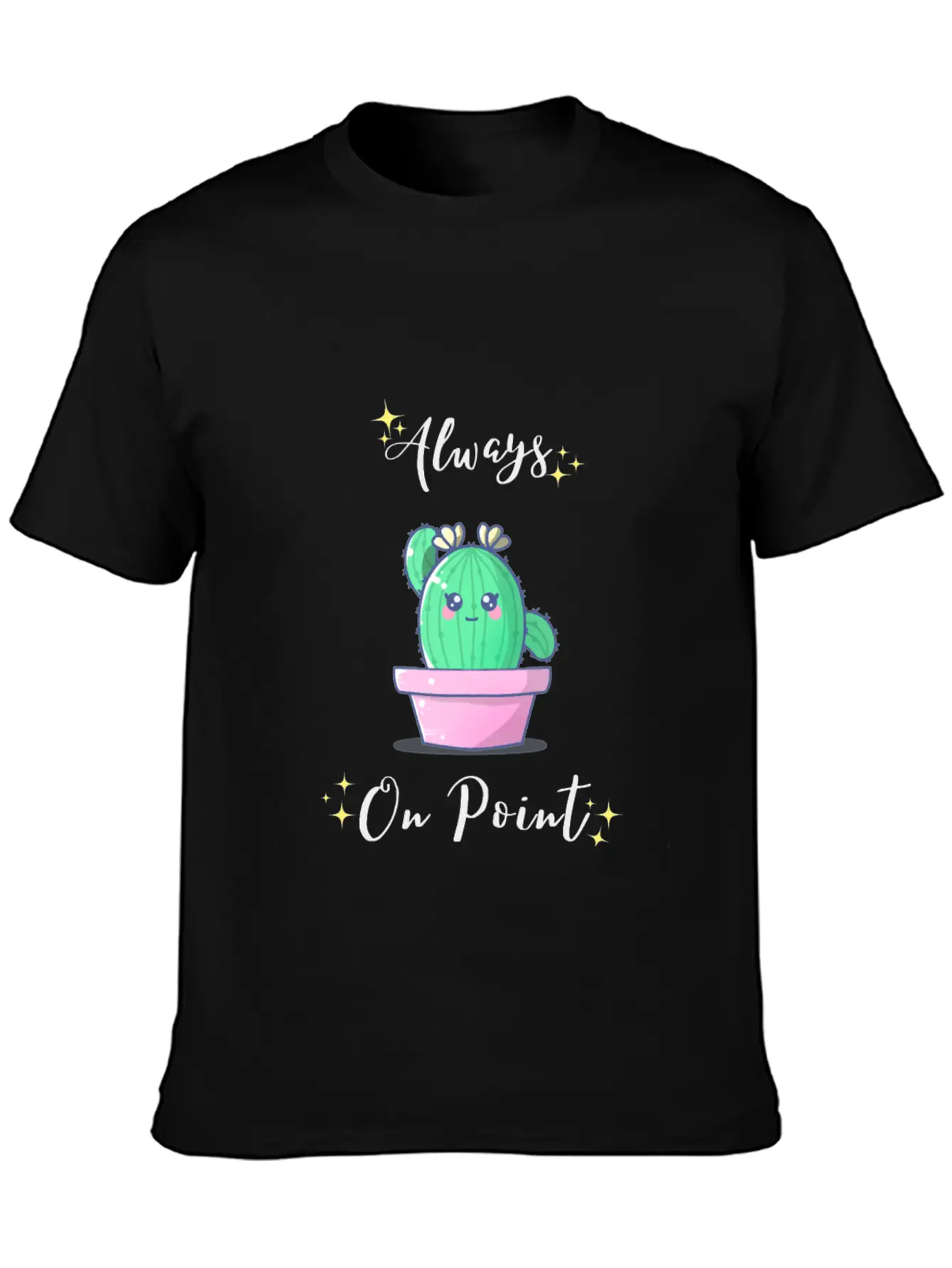 Alway On Point Cactus Unisex Short Sleeve Soft Cotton T-Shirt – Casual Everyday Wear