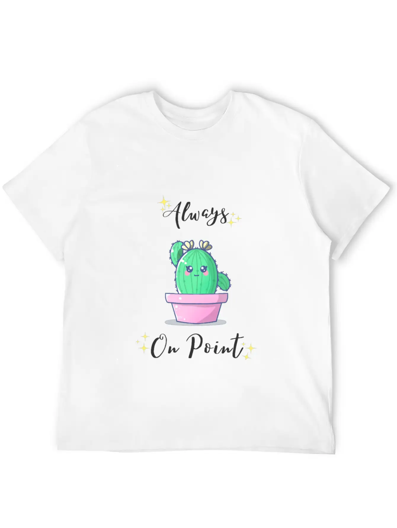 Alway On Point Cactus Unisex Short Sleeve Soft Cotton T-Shirt – Casual Everyday Wear