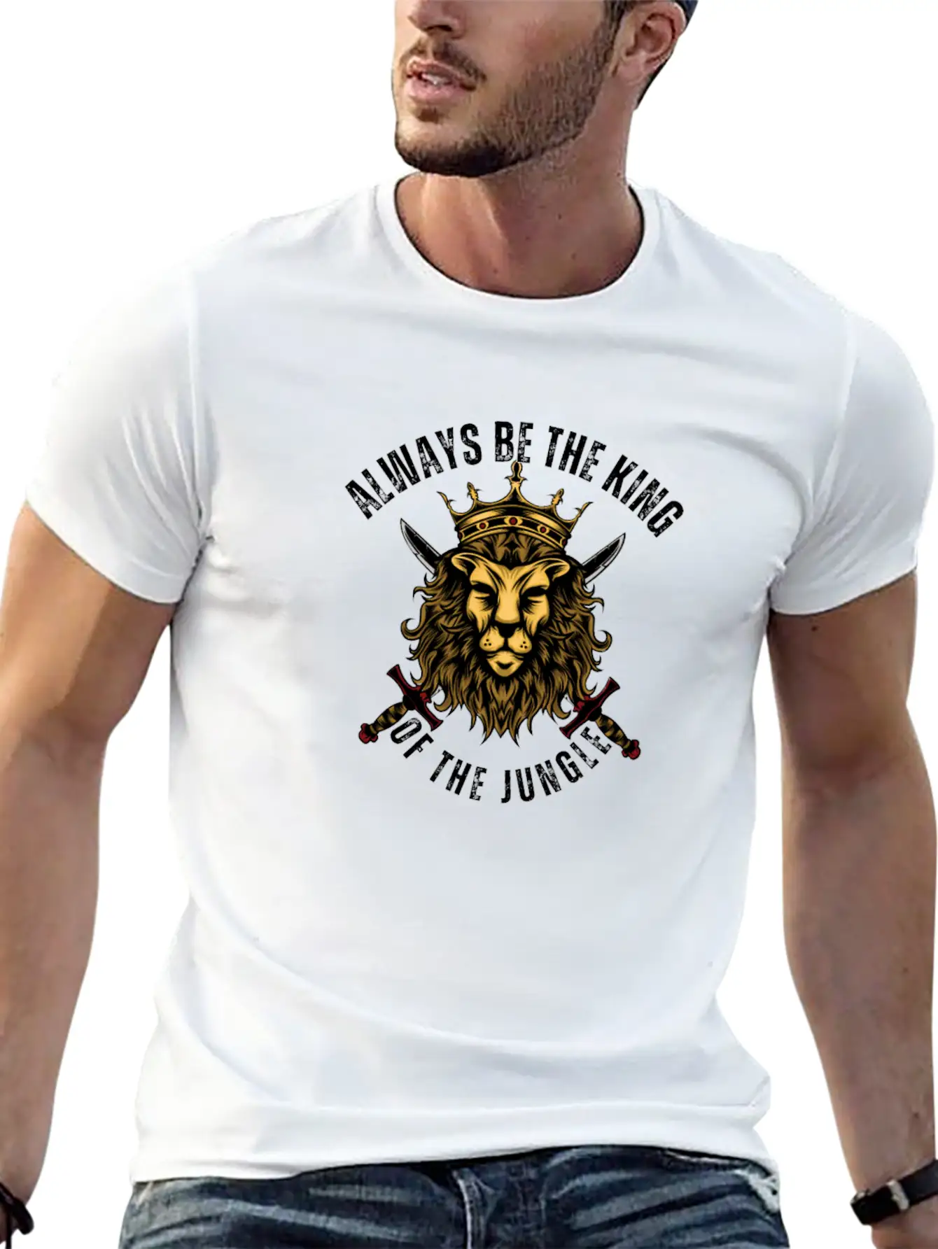 Always Be The King Of The Jungle Unisex Short Sleeve Soft Cotton T-Shirt – Casual Everyday Wear