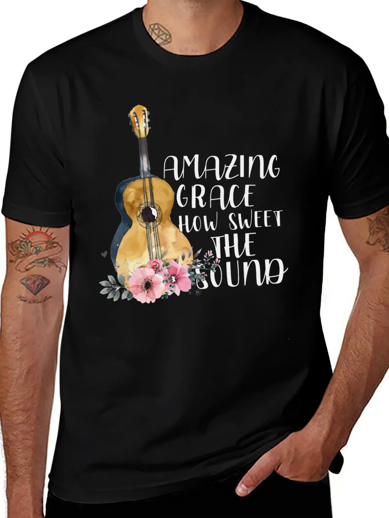 Amazing Grace How Sweet The Sound Unisex Short Sleeve Soft Cotton T-Shirt – Casual Everyday Wear