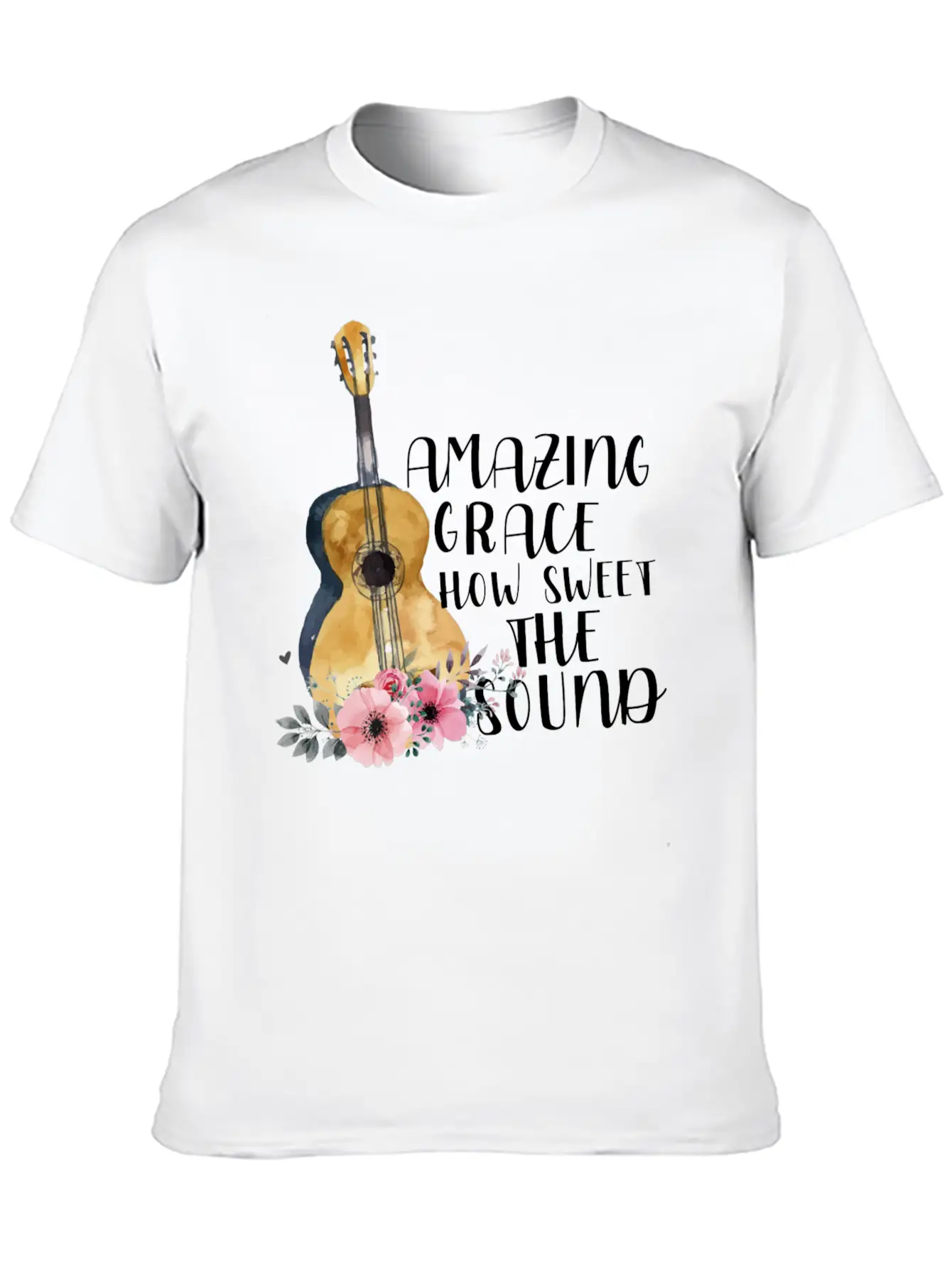 Amazing Grace How Sweet The Sound Unisex Short Sleeve Soft Cotton T-Shirt – Casual Everyday Wear