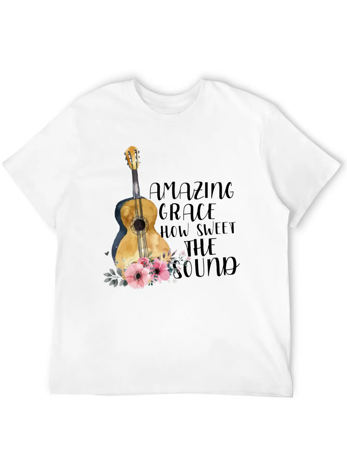 Amazing Grace How Sweet The Sound Unisex Short Sleeve Soft Cotton T-Shirt – Casual Everyday Wear