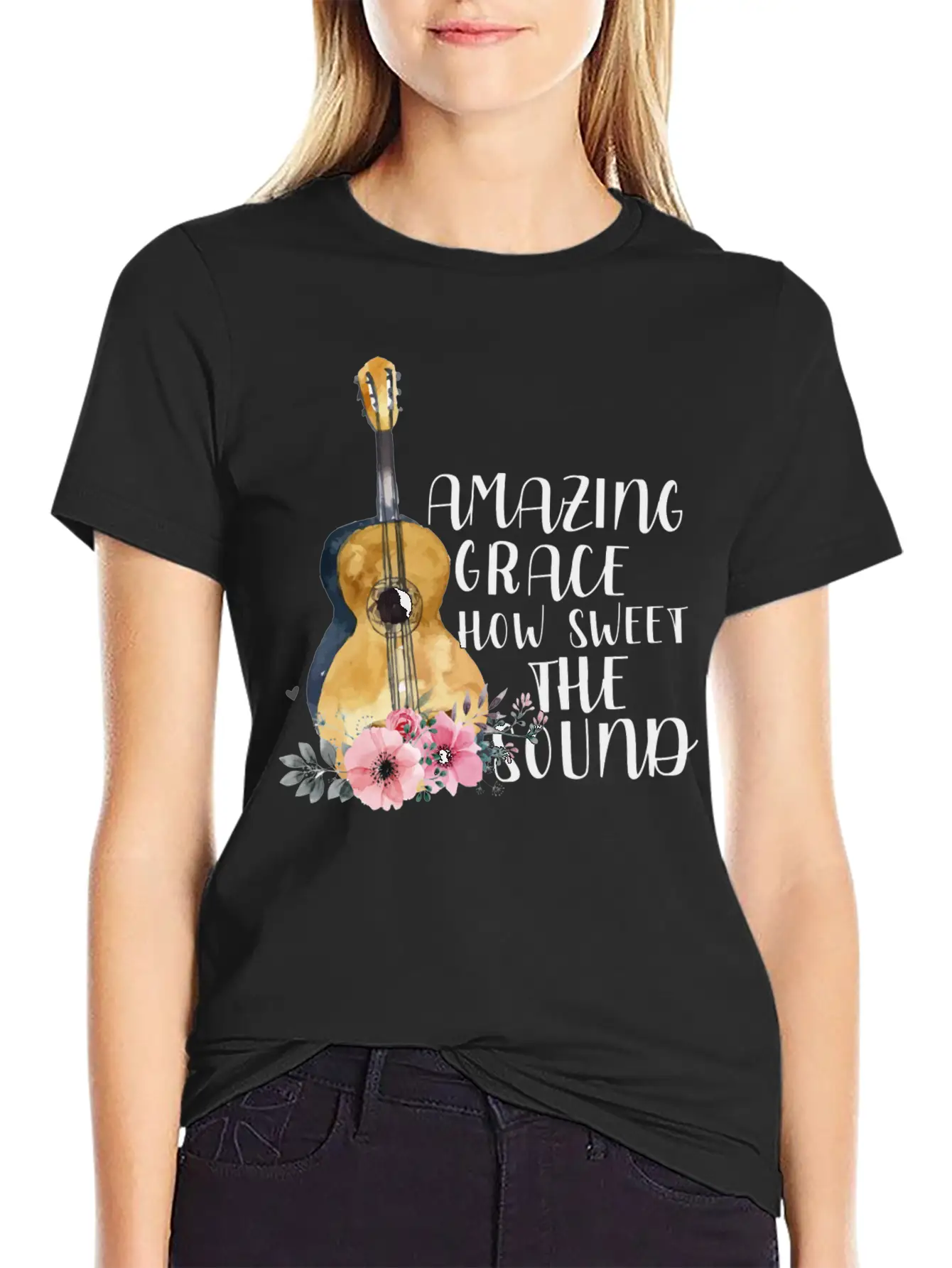 Amazing Grace How Sweet The Sound Unisex Short Sleeve Soft Cotton T-Shirt – Casual Everyday Wear
