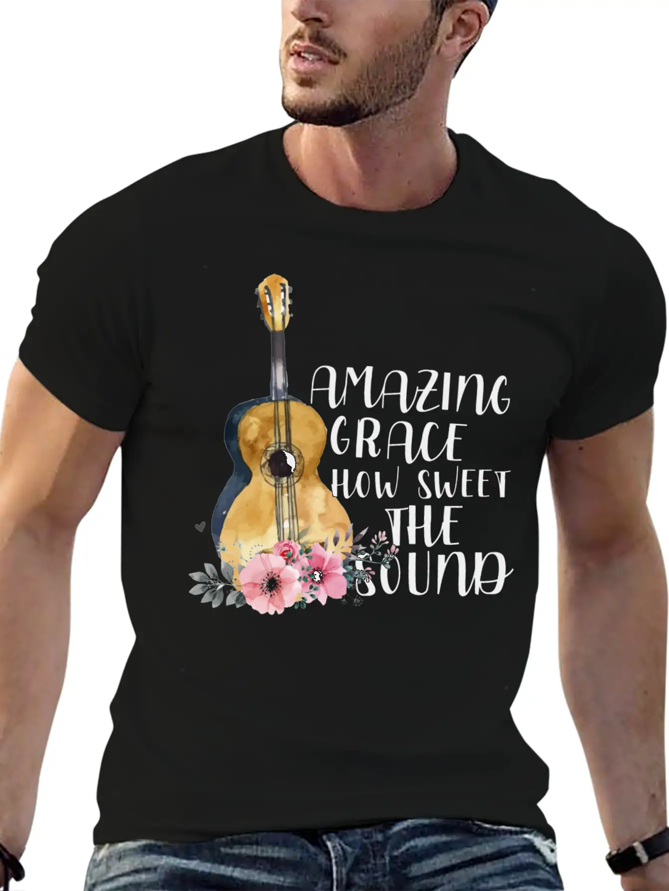 Amazing Grace How Sweet The Sound Unisex Short Sleeve Soft Cotton T-Shirt – Casual Everyday Wear