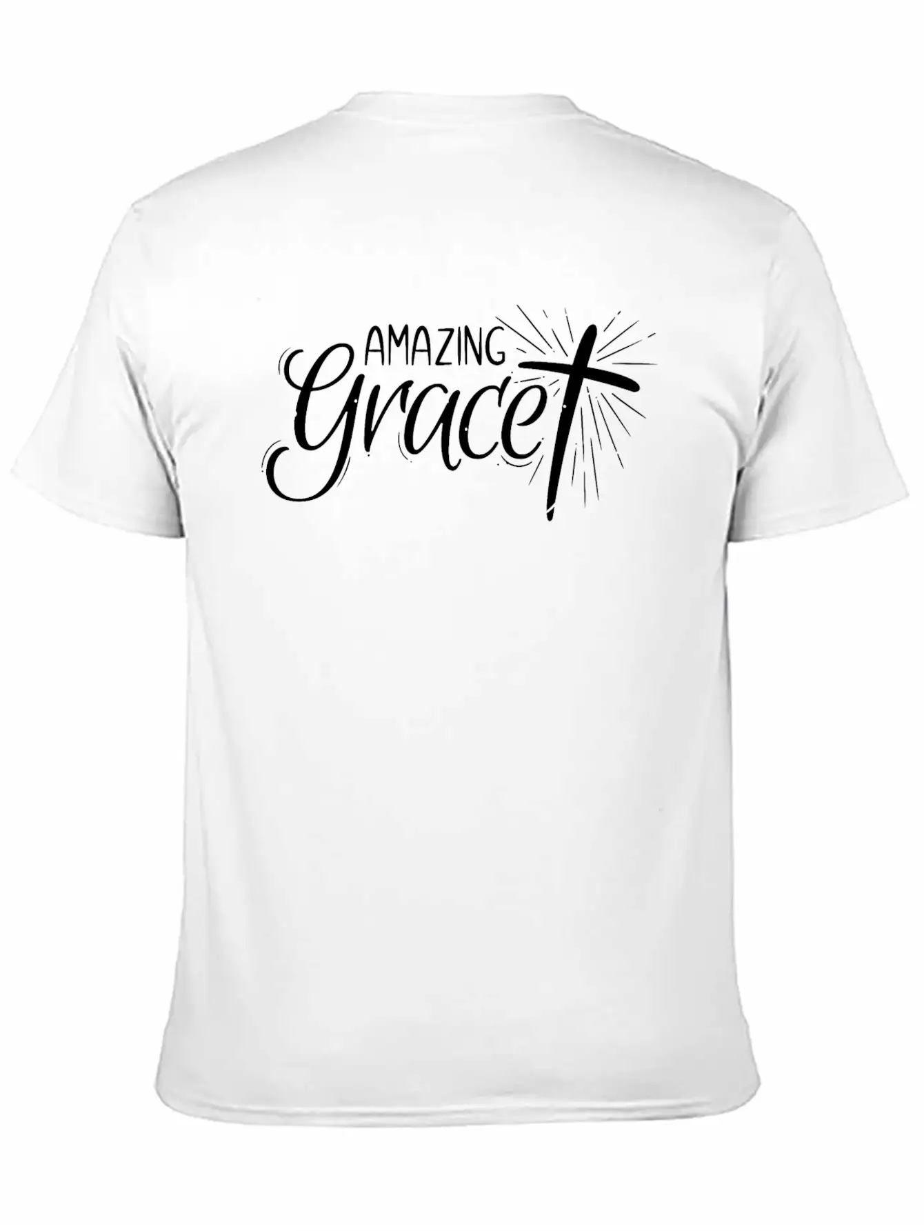 Amazing Grace Lettering Unisex Short Sleeve Soft Cotton T-Shirt – Casual Everyday Wear
