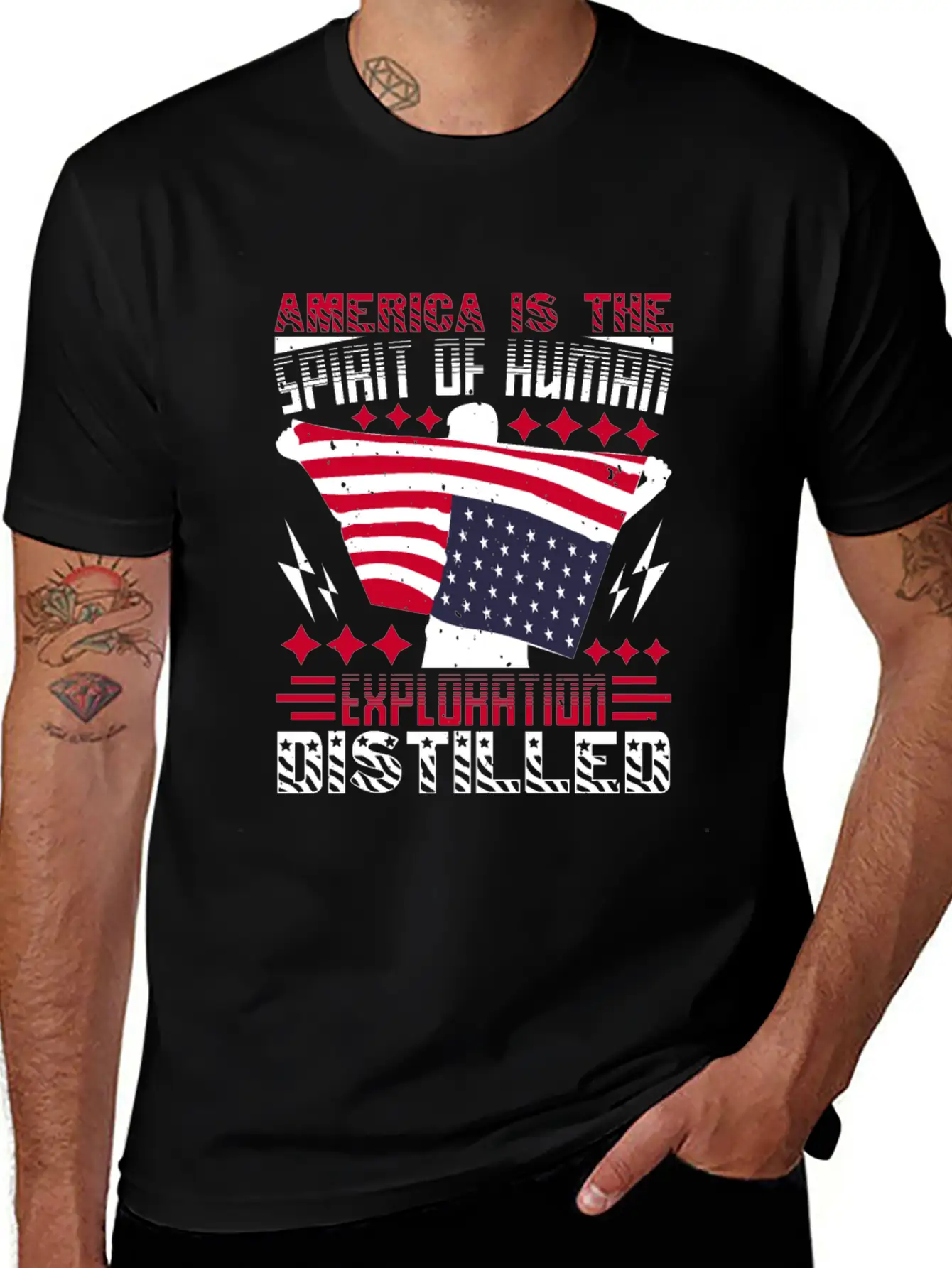 America Is The Spirit Of Human Exploration Comfortable Minimalist Graphic Tee – Summer Style Essential