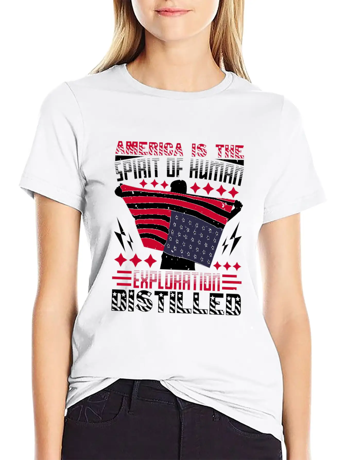 America Is The Spirit Of Human Exploration Comfortable Minimalist Graphic Tee – Summer Style Essential