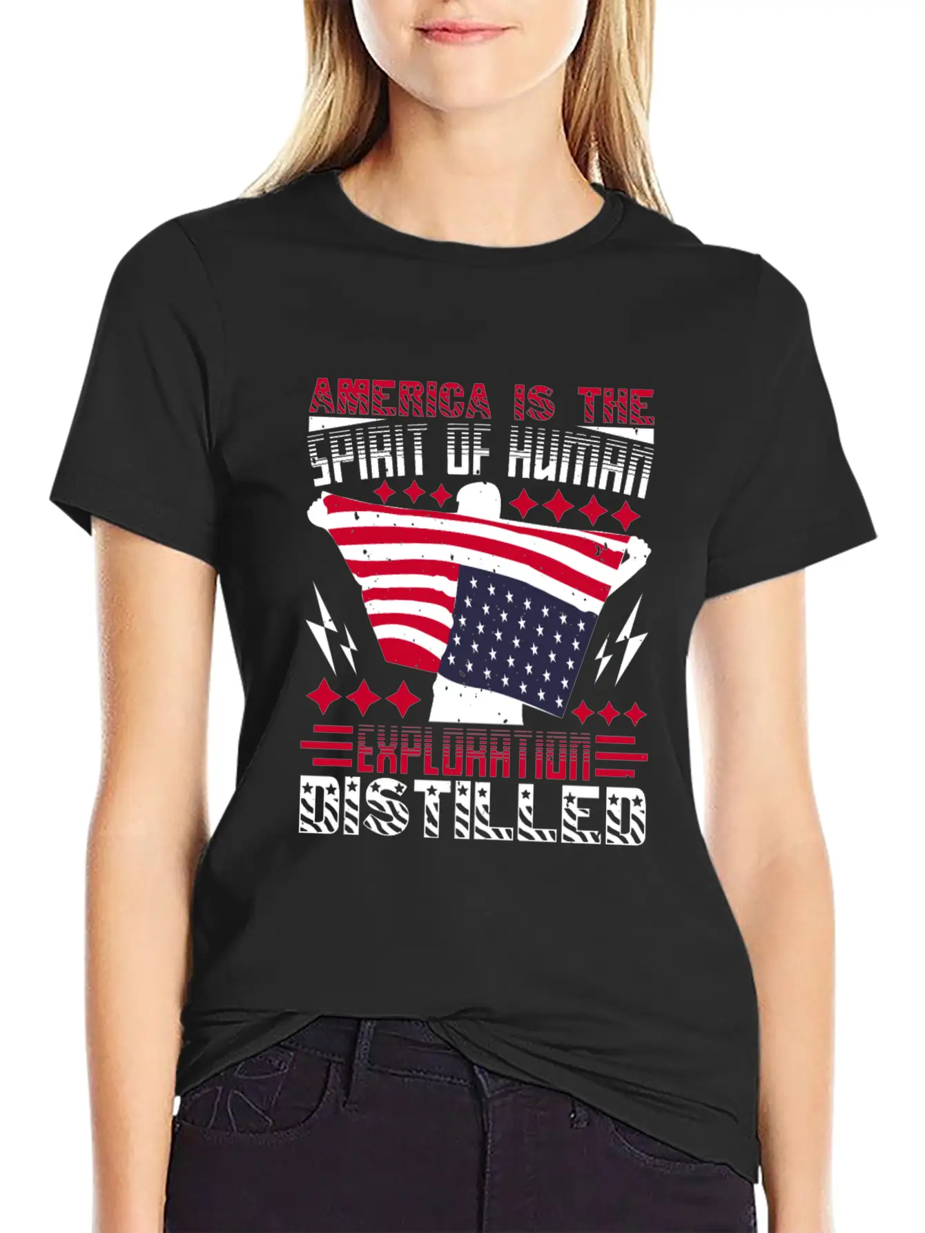 America Is The Spirit Of Human Exploration Comfortable Minimalist Graphic Tee – Summer Style Essential