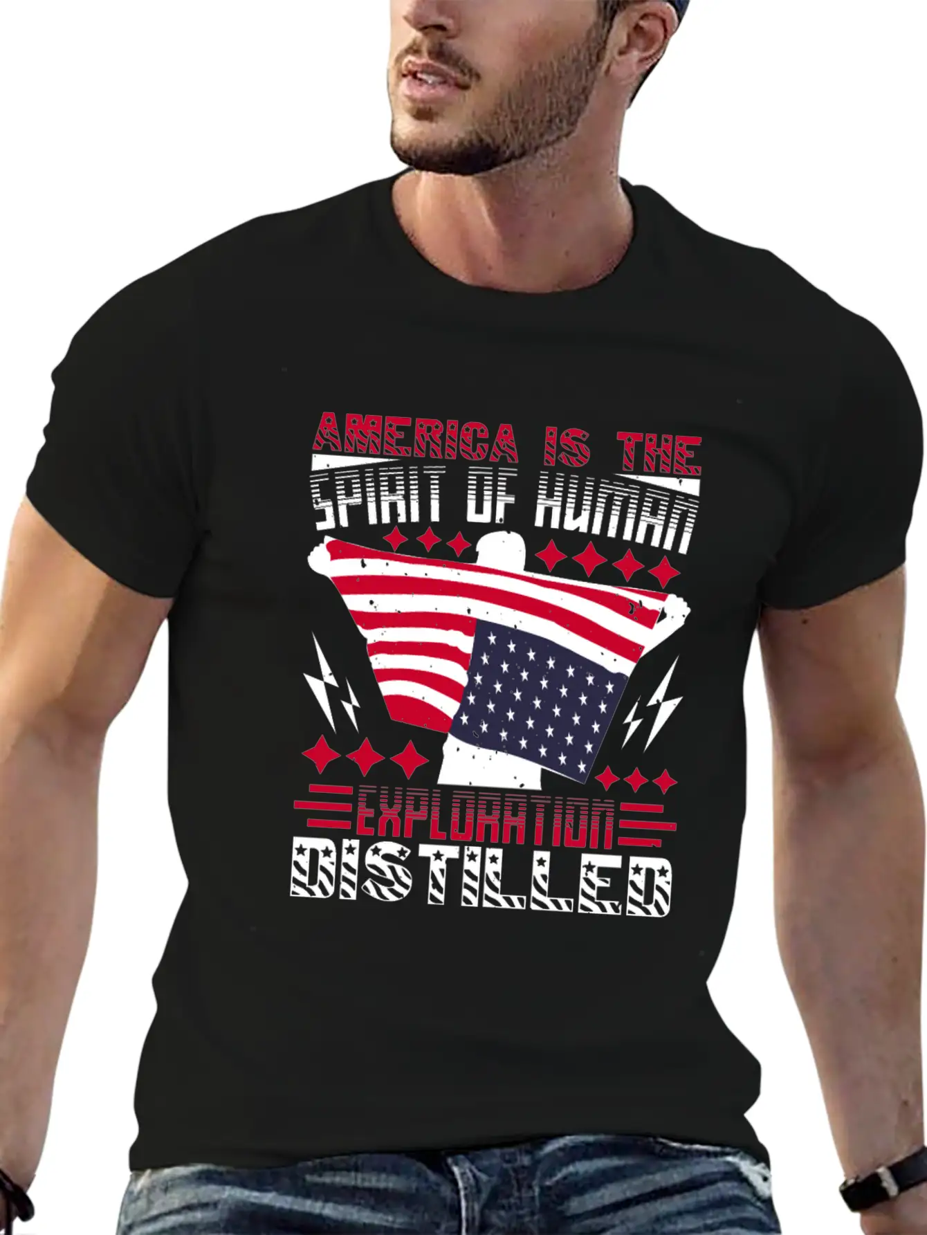 America Is The Spirit Of Human Exploration Comfortable Minimalist Graphic Tee – Summer Style Essential