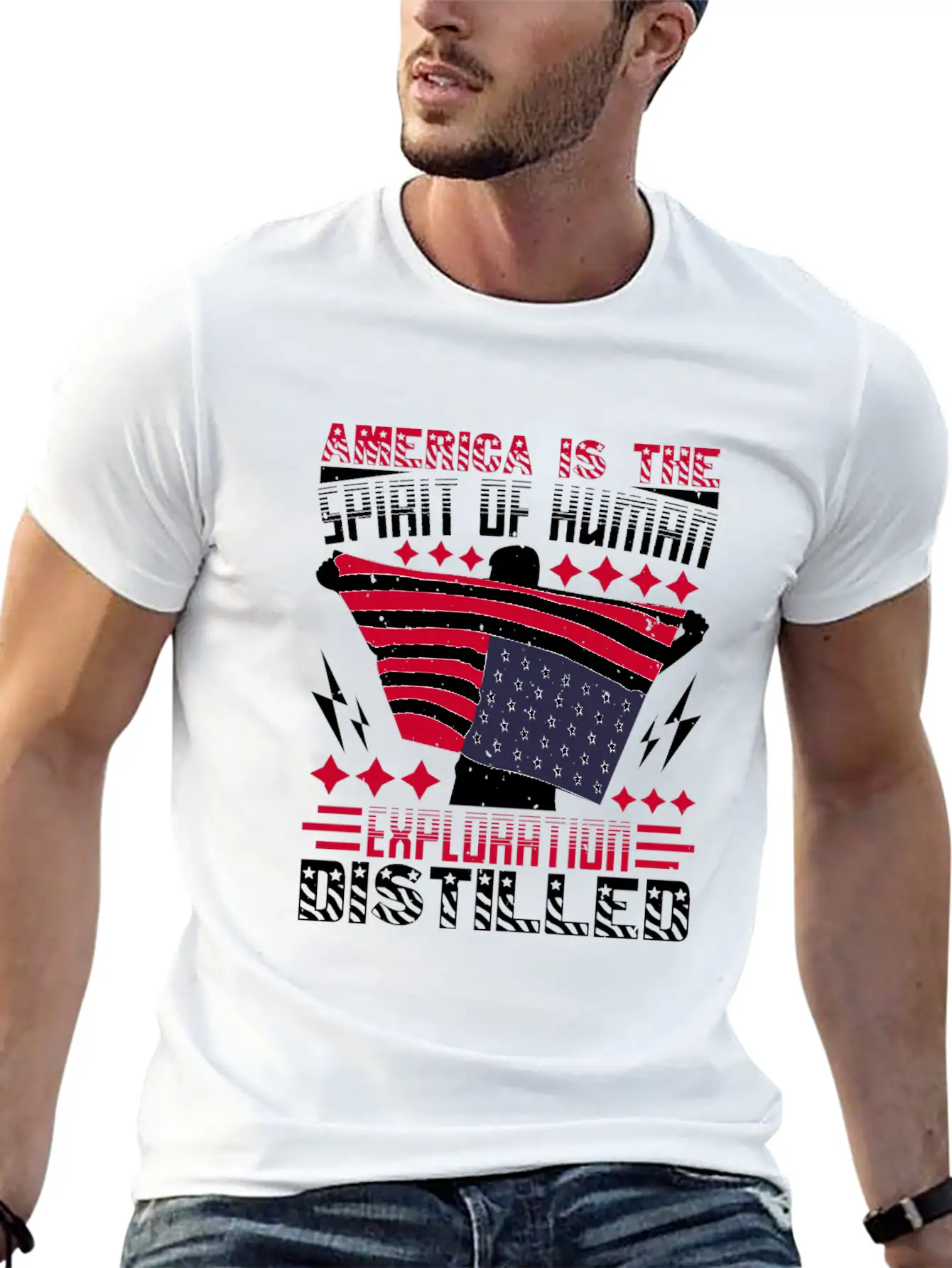 America Is The Spirit Of Human Exploration Comfortable Minimalist Graphic Tee – Summer Style Essential