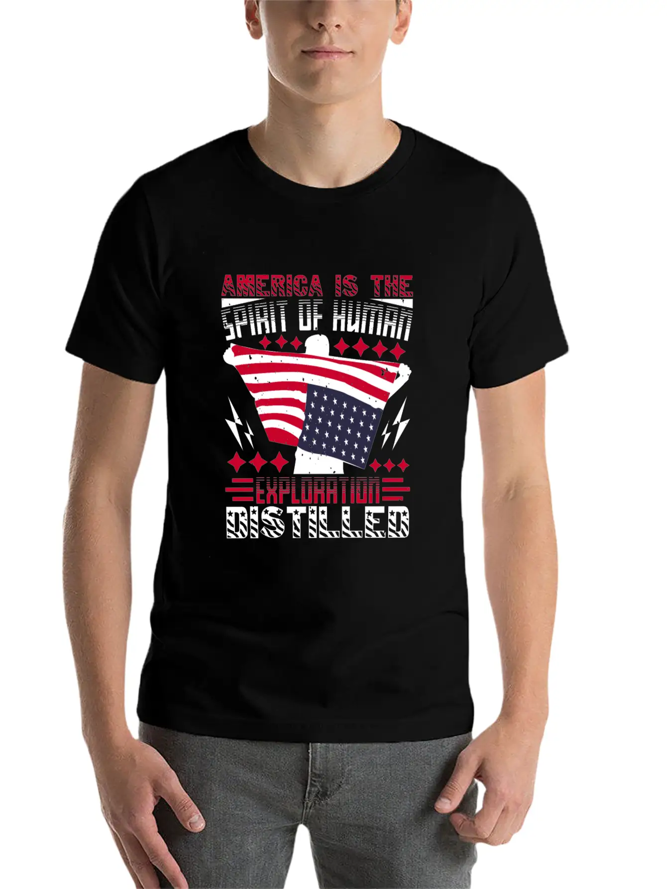 America Is The Spirit Of Human Exploration Comfortable Minimalist Graphic Tee – Summer Style Essential