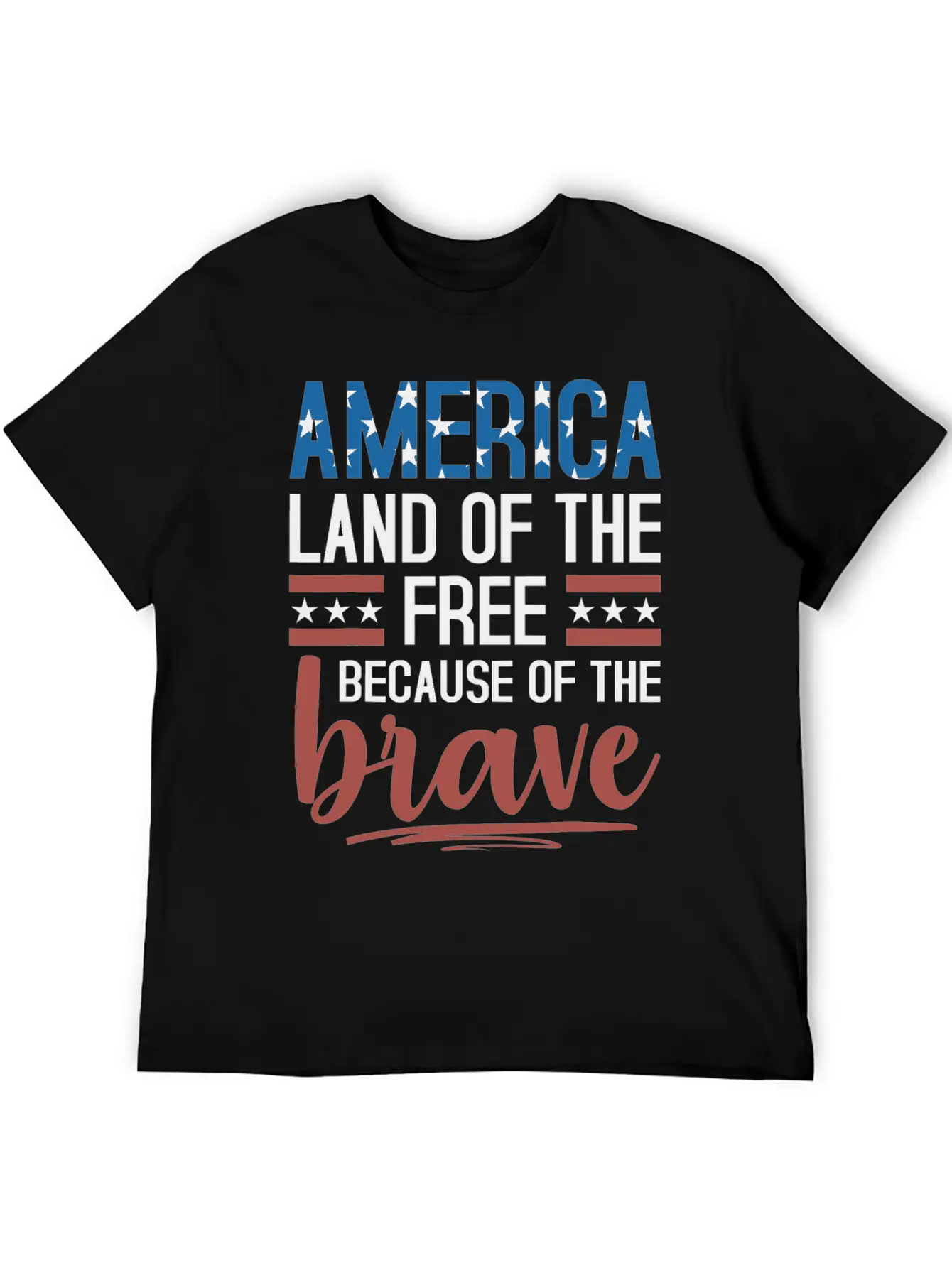 America Land Of The Free Because Of The Brave Essential Unisex Summer Tee – Soft Cotton Casual Fit