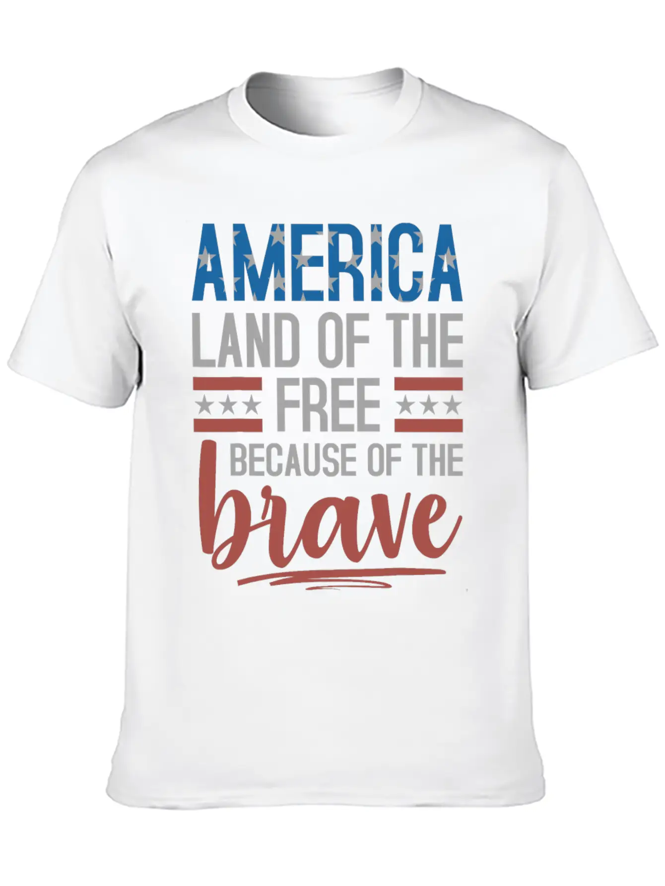 America Land Of The Free Because Of The Brave Essential Unisex Summer Tee – Soft Cotton Casual Fit